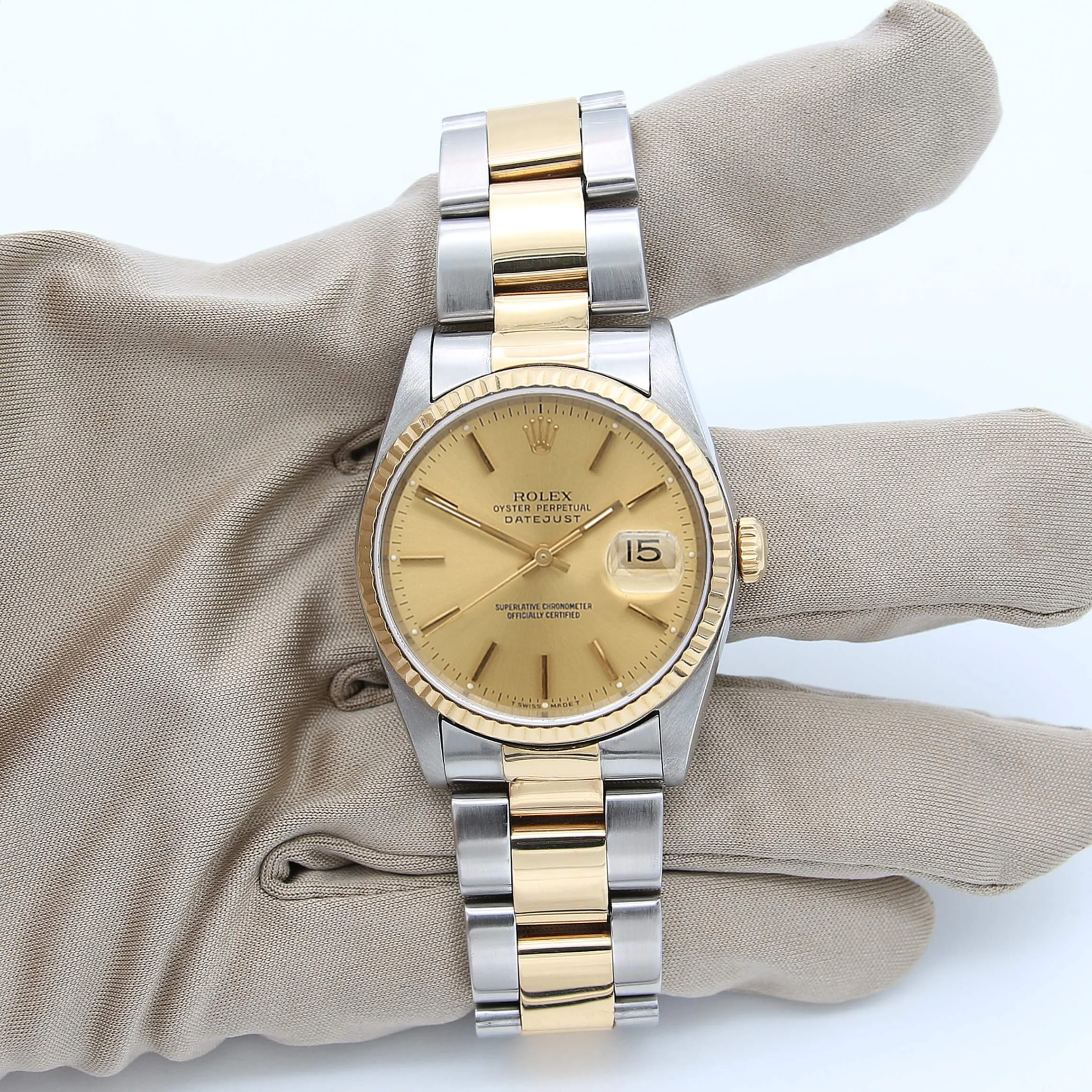 Rolex Datejust 36 ref. 16233 Champagne dial - Oyster Bracelet - Full Set - Image 3