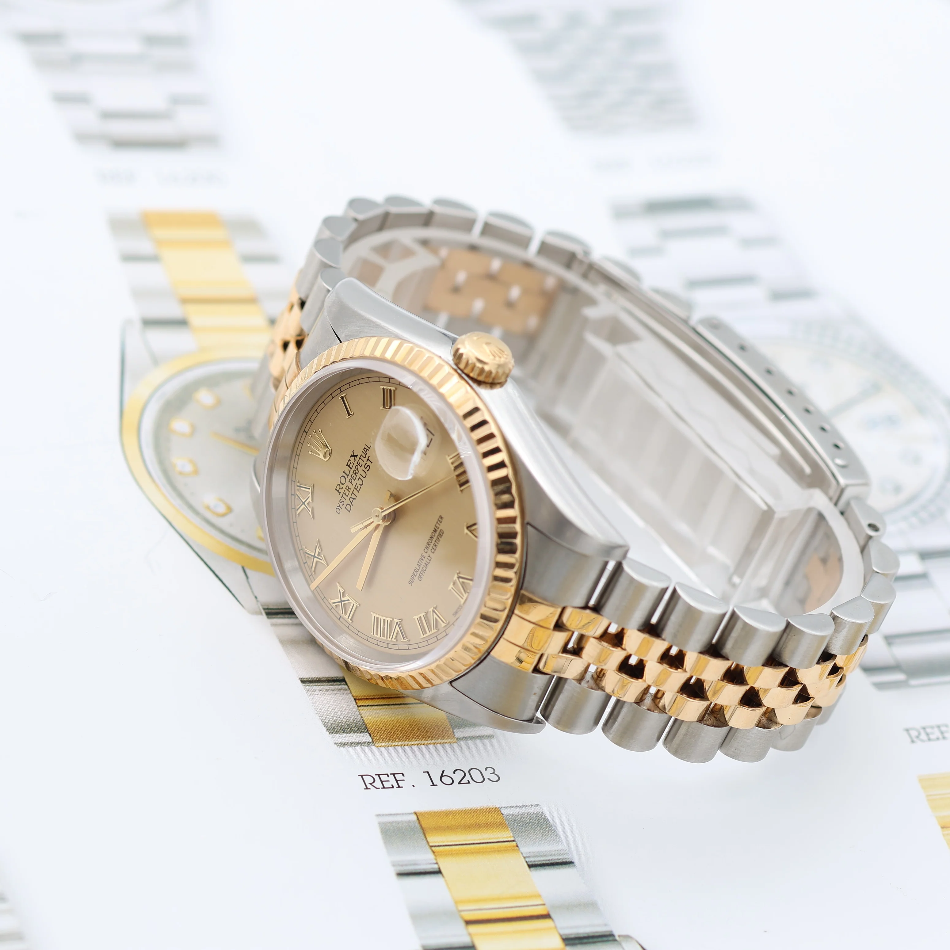 Rolex Datejust 36 ref. 16233 Champagne Roman dial - Full Set - Image 6