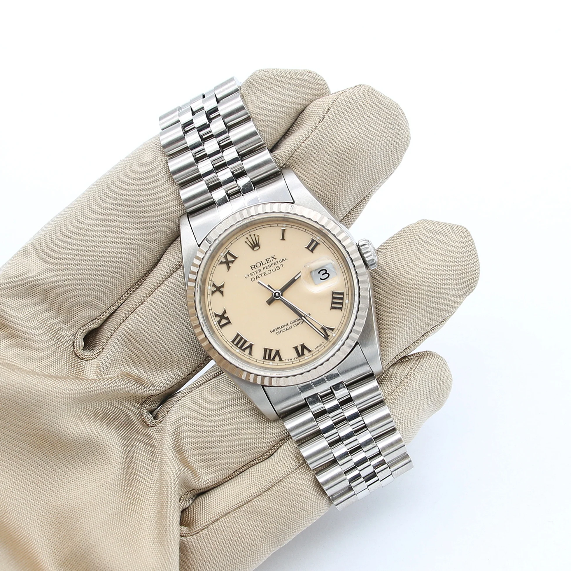 Rolex Datejust 36 ref. 16234 Cream Roman Dial - Jubilee Bracelet - Image 3