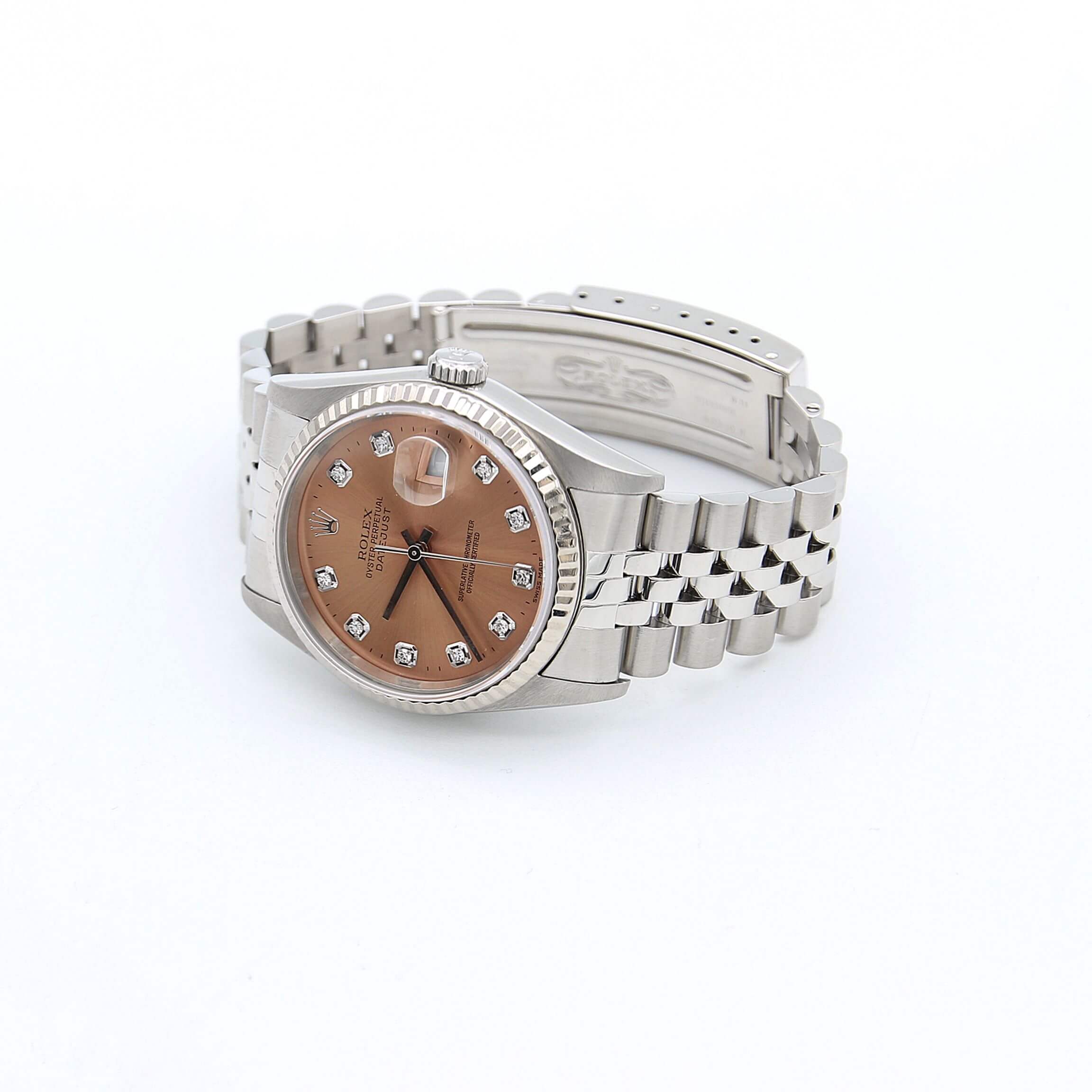 Rolex Datejust 36 ref. 16234 Salmon Diamonds Dial - Image 3