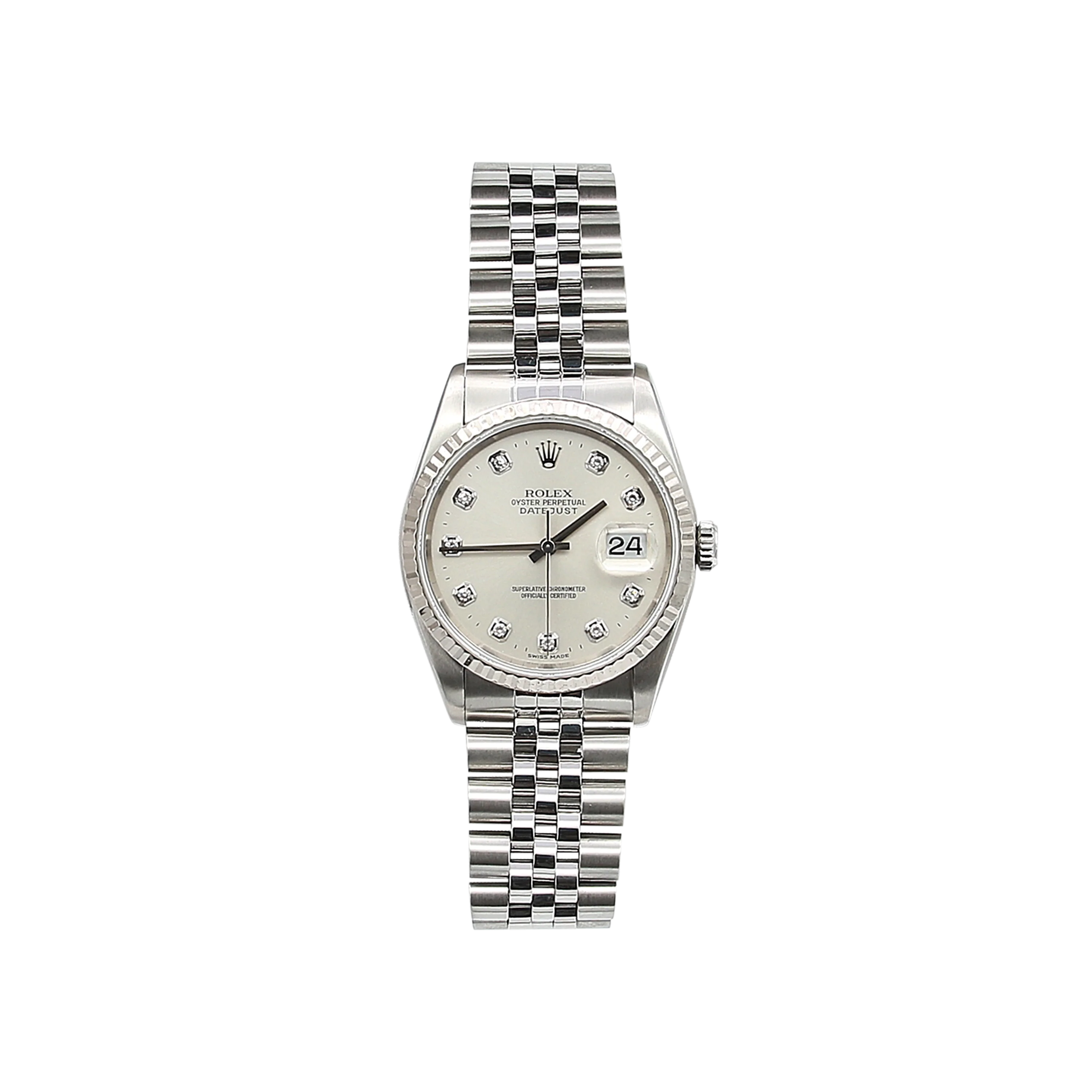 Rolex Datejust 36 ref. 16234 Silver Diamonds dial - Full Set - Image 2