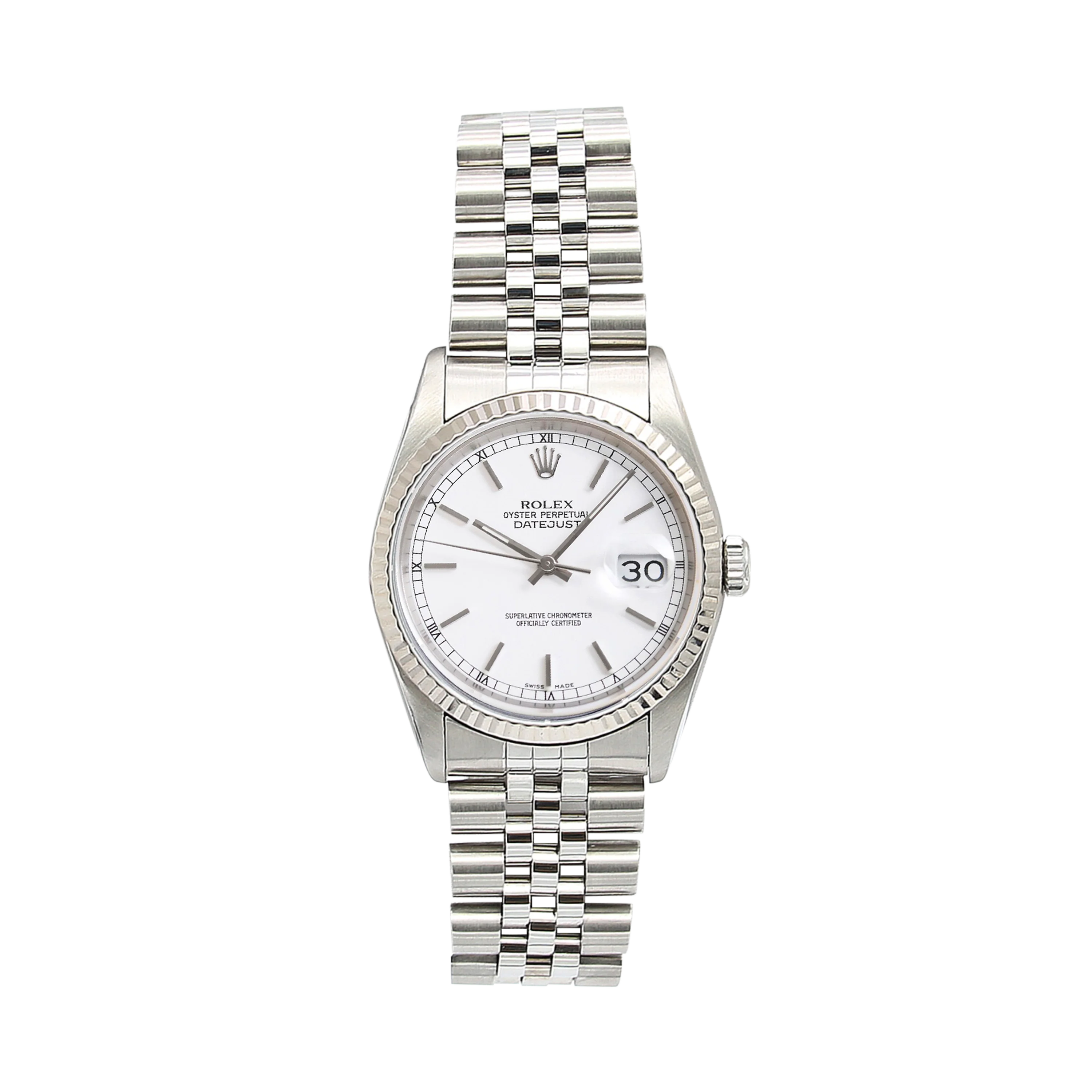 Rolex Datejust 36 ref. 16234 White Plain Dial - Full Set