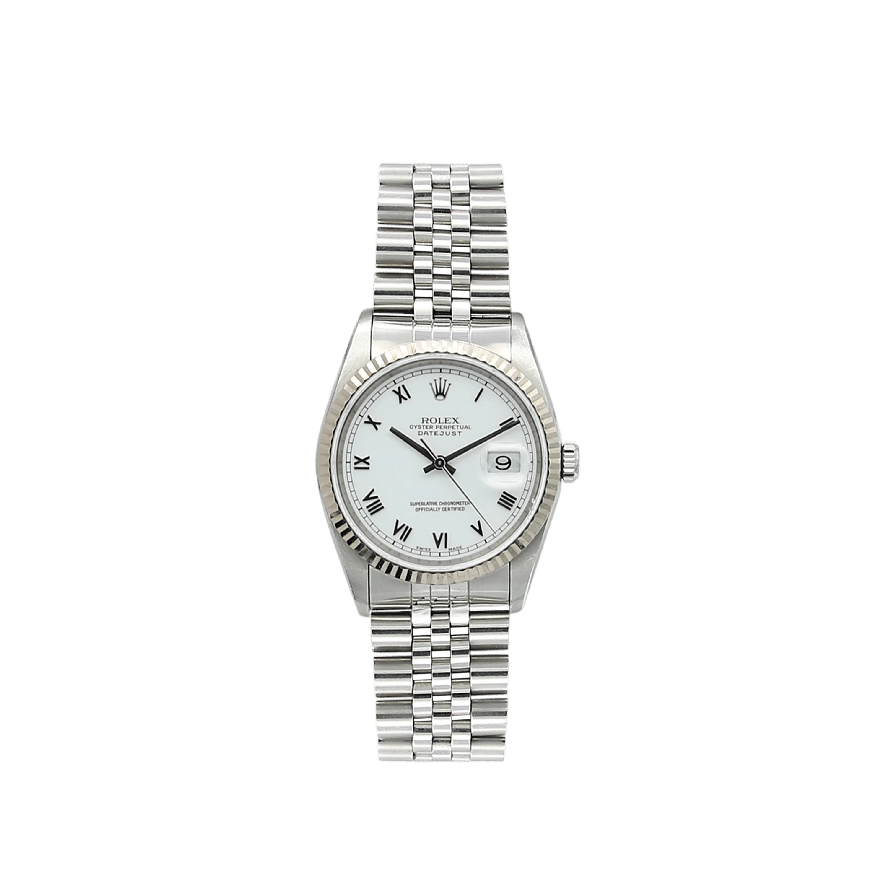 Rolex Datejust 36 ref. 16234 White Roman (Small) Dial - Full Set
