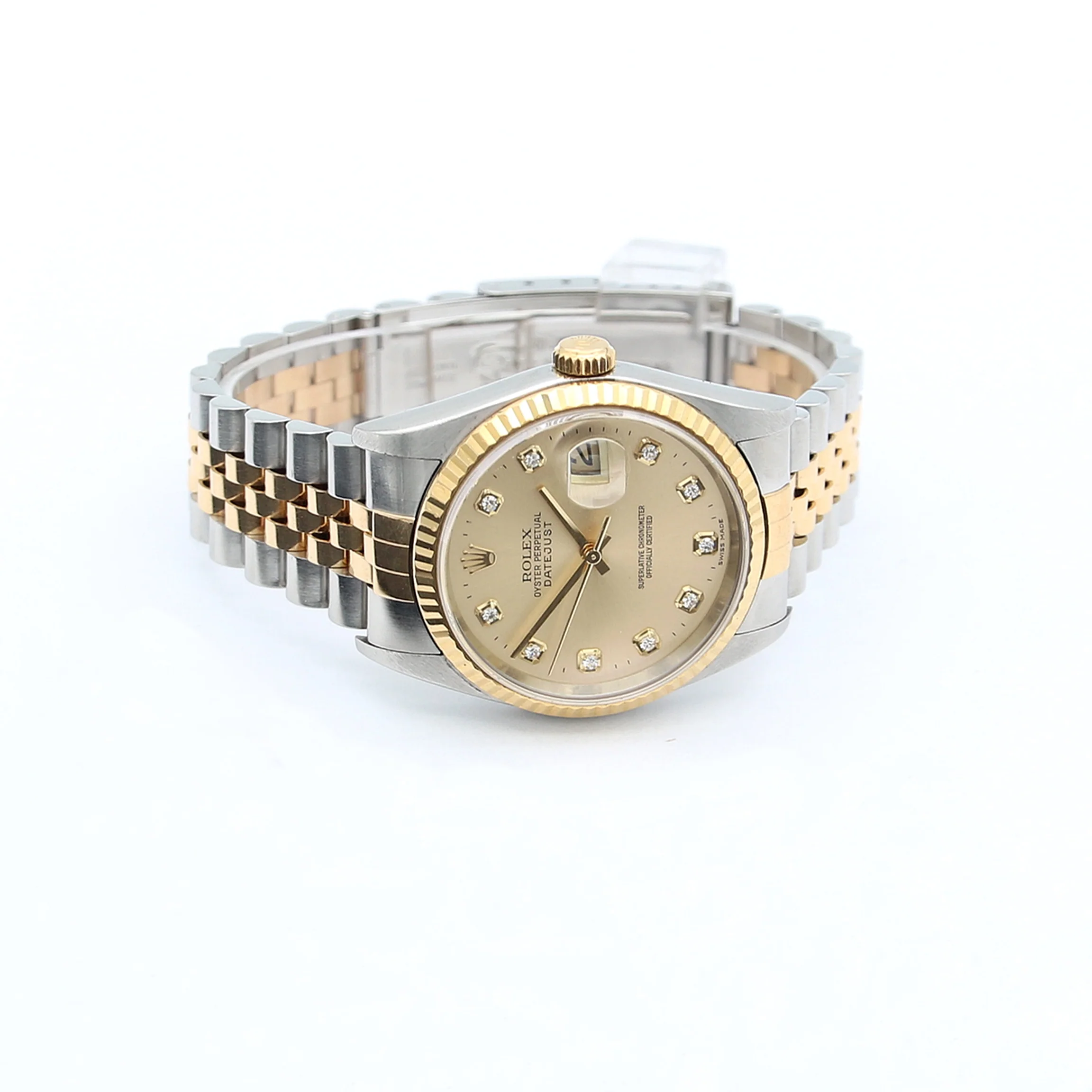 Rolex Datejust 36 ref. ref. 16233G Champagne Big Diamonds dial - FULL SET - Image 5