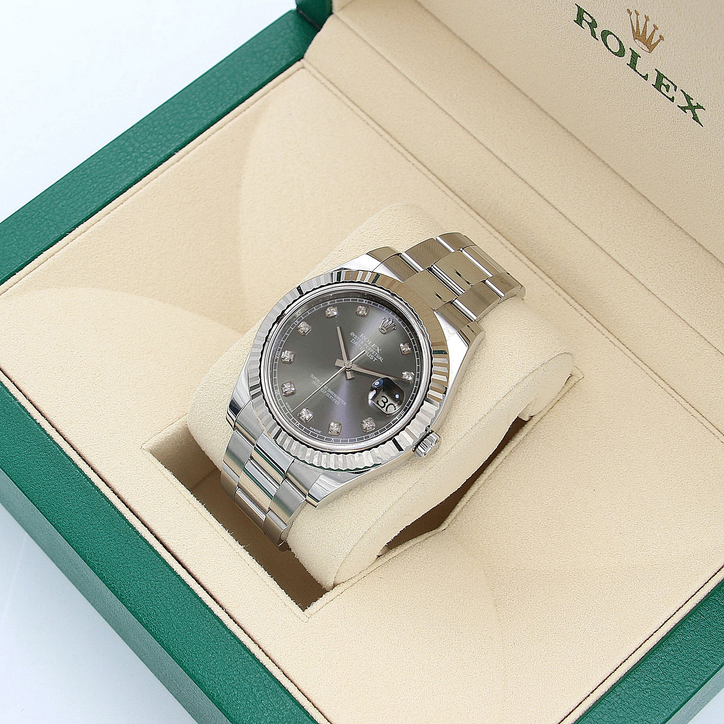 Rolex Datejust II ref. 116334 Grey Diamonds Dial Oyster Bracelet - Full Set - Image 2