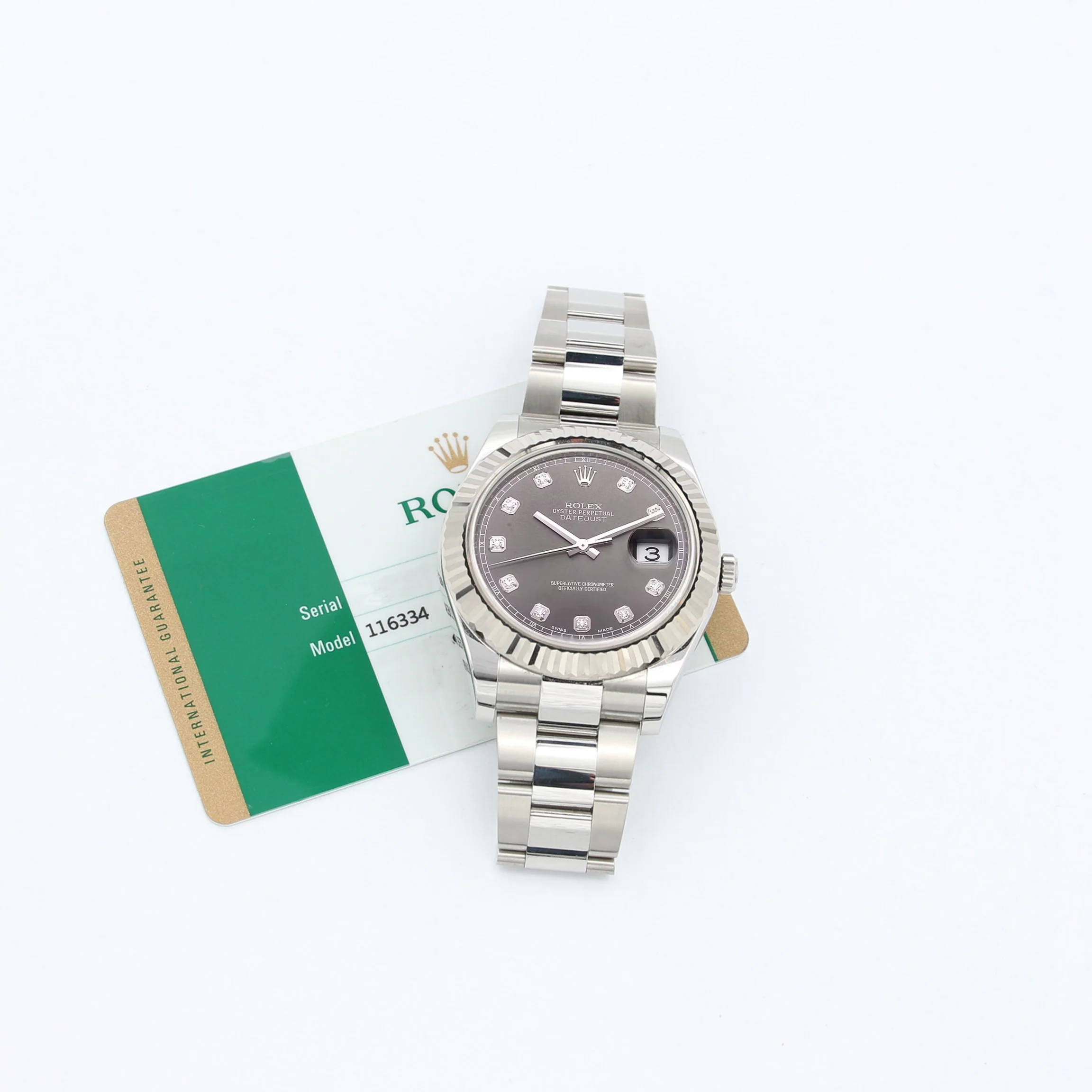 Rolex Datejust II ref. 116334 Grey Diamonds Dial Oyster Bracelet - Full Set - Image 3