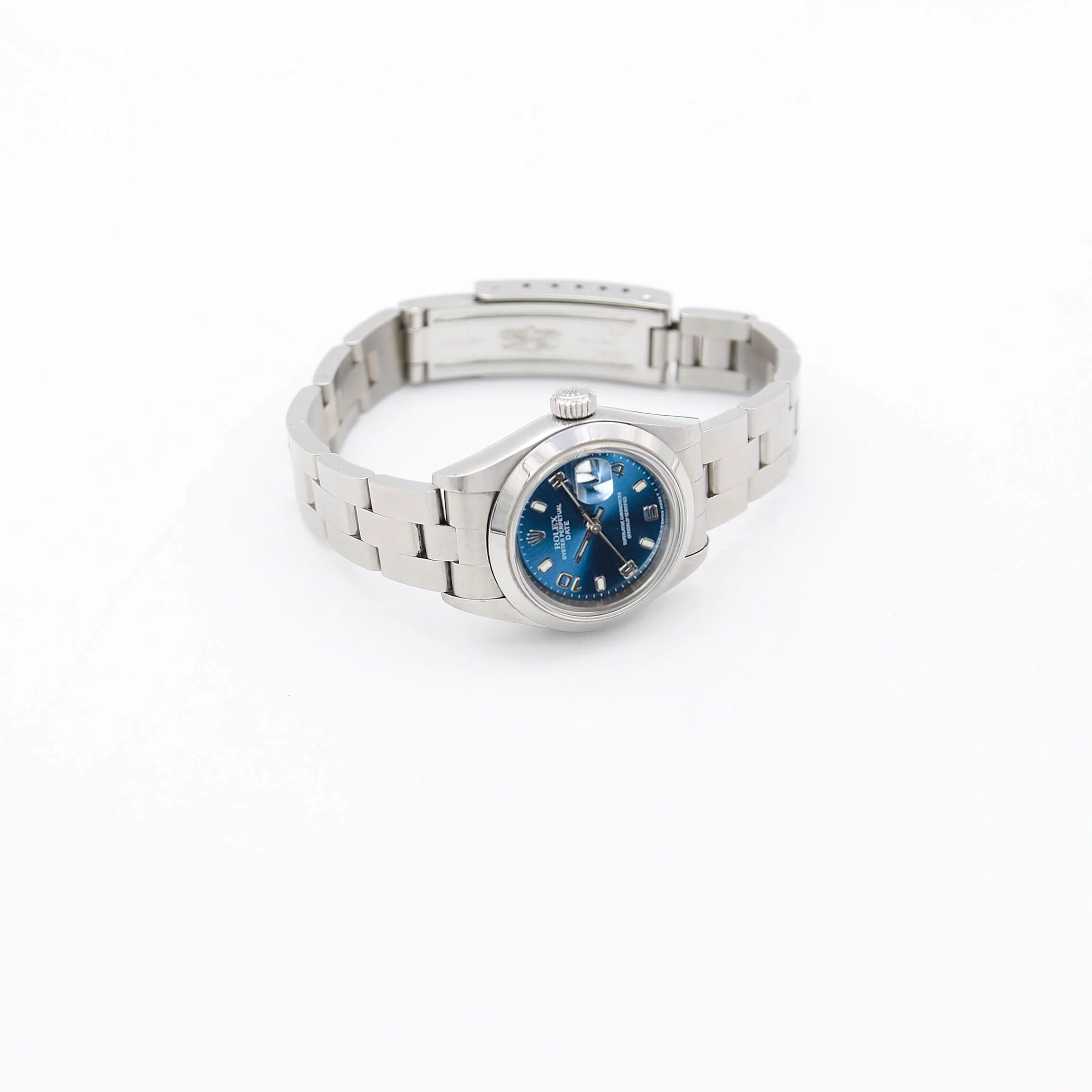Rolex Oyster Perpetual Lady-Date  ref. 69160 Blue 3-6-9 Dial - with Papers - Image 4