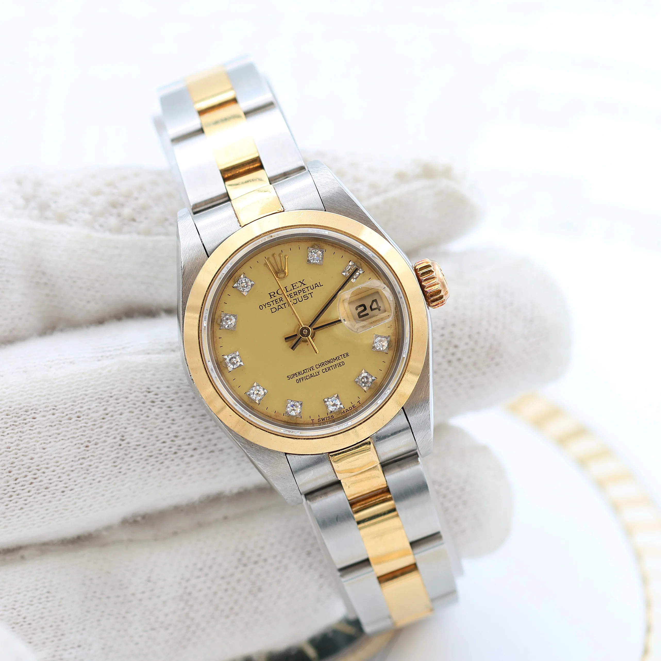 Rolex Datejust Lady ref. 69163 Steel/Gold - Oyster Bracelet - Champagne Diamonds Dial - Image 5