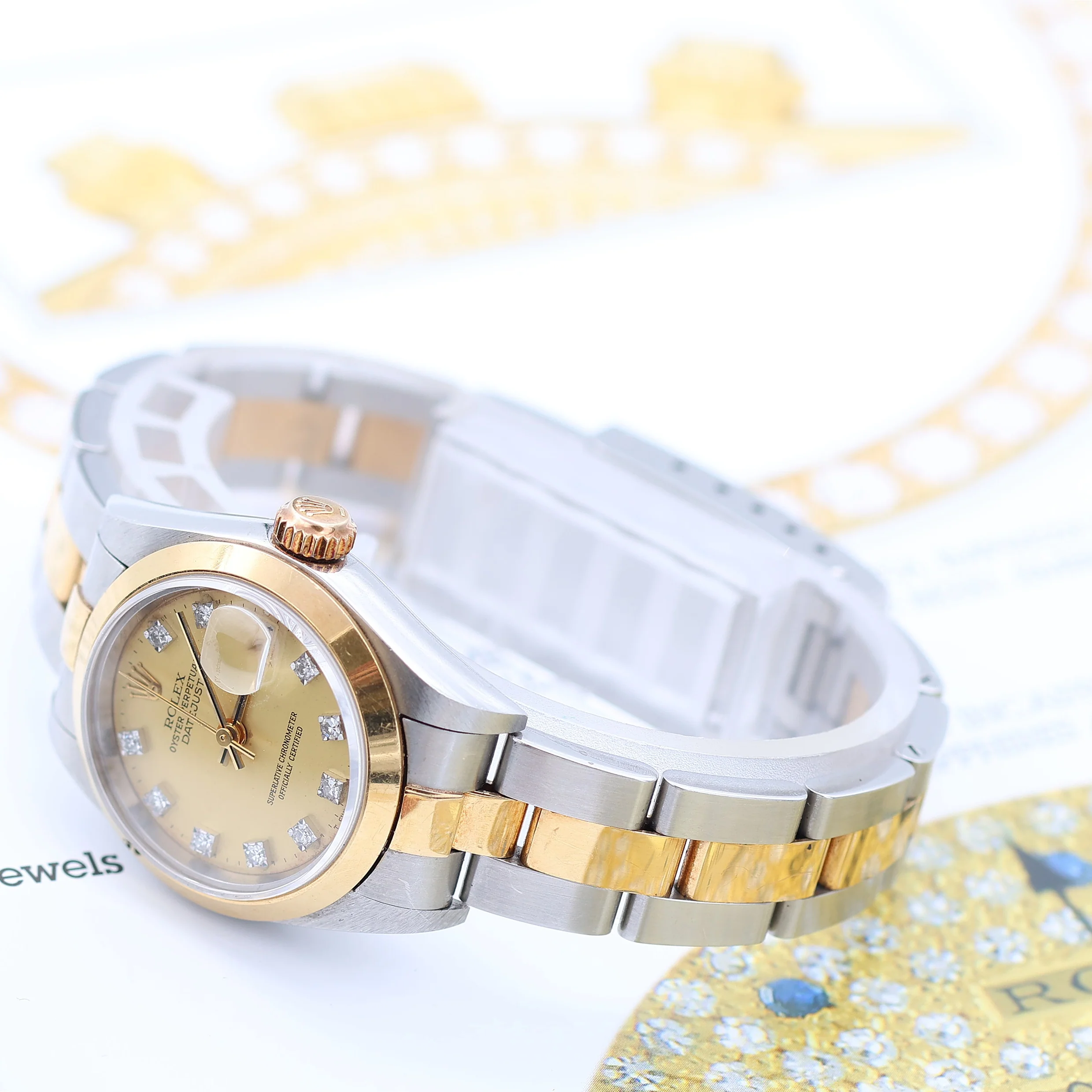 Rolex Datejust Lady ref. 69163 Steel/Gold - Oyster Bracelet - Champagne Diamonds Dial - Image 6