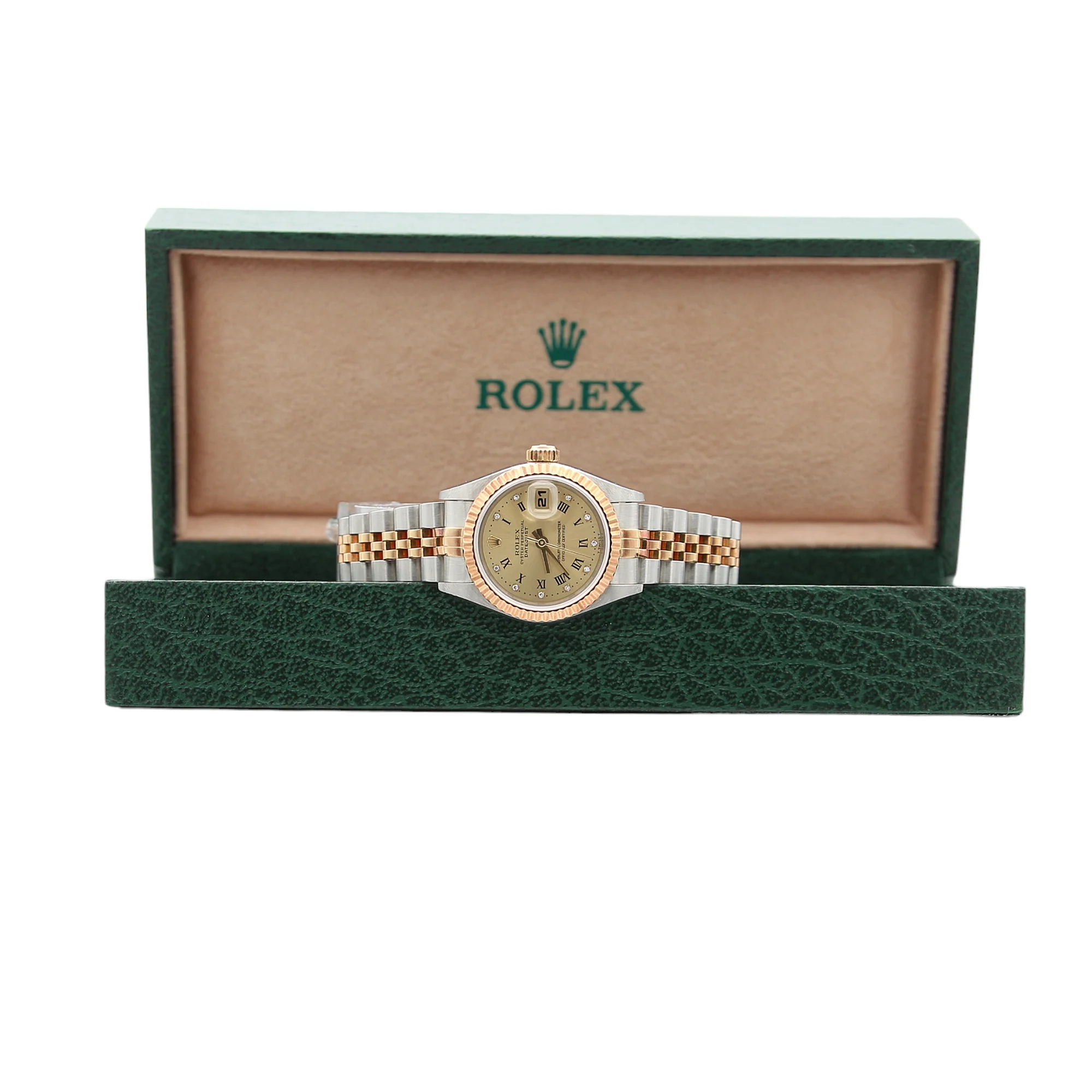 Rolex Datejust Lady ref. 69173 Steel/Gold- Jubilee Bracelet - Champagne Roman Diamonds Dial - Warranty papers - Image 6