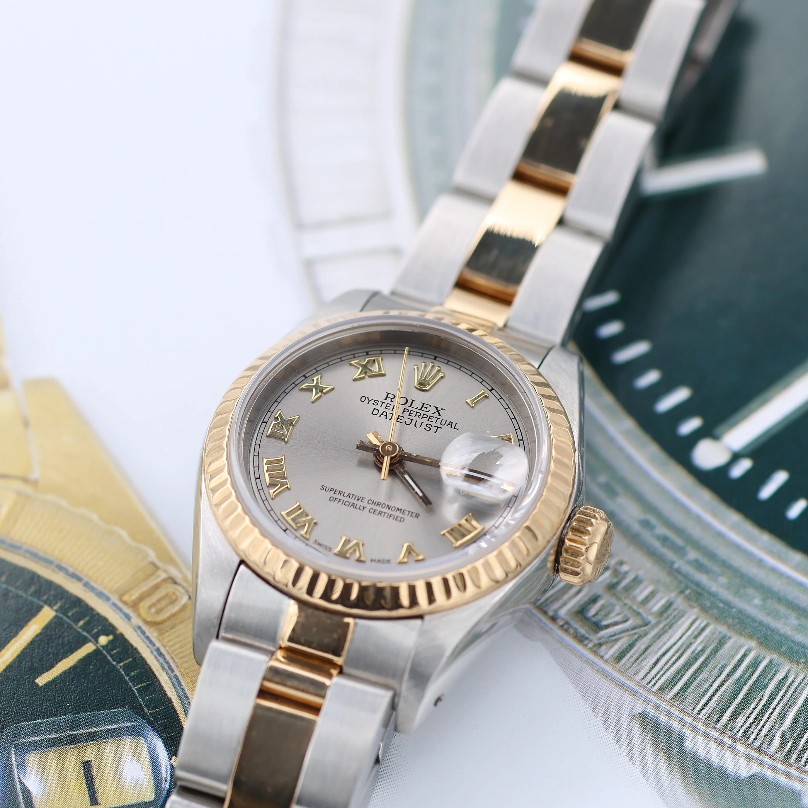 Rolex Datejust Lady ref. 69173 Steel/Gold - Oyster Bracelet - Grey Roman Dial - Image 3