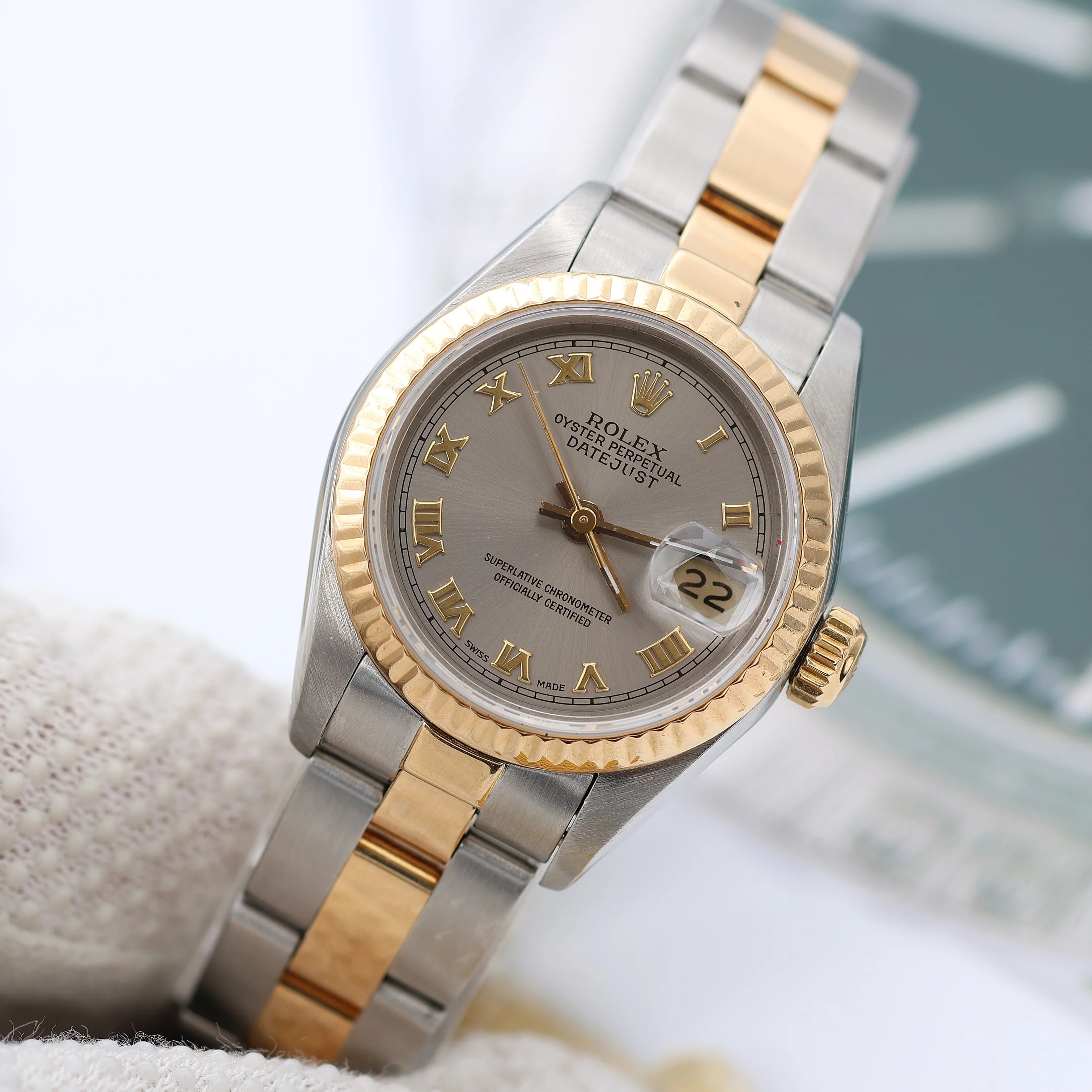 Rolex Datejust Lady ref. 69173 Steel/Gold - Oyster Bracelet - Grey Roman Dial - Image 4