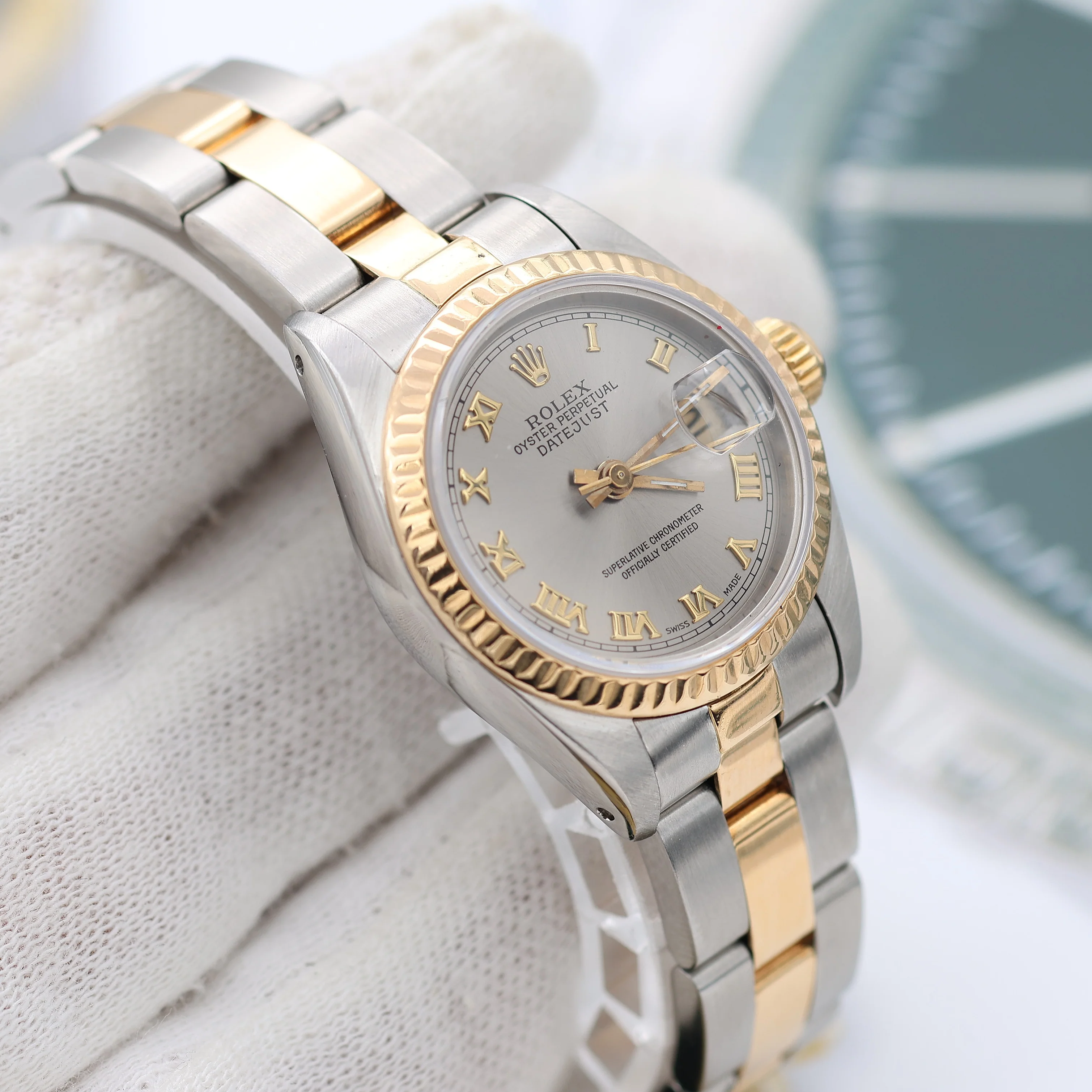 Rolex Datejust Lady ref. 69173 Steel/Gold - Oyster Bracelet - Grey Roman Dial - Image 5
