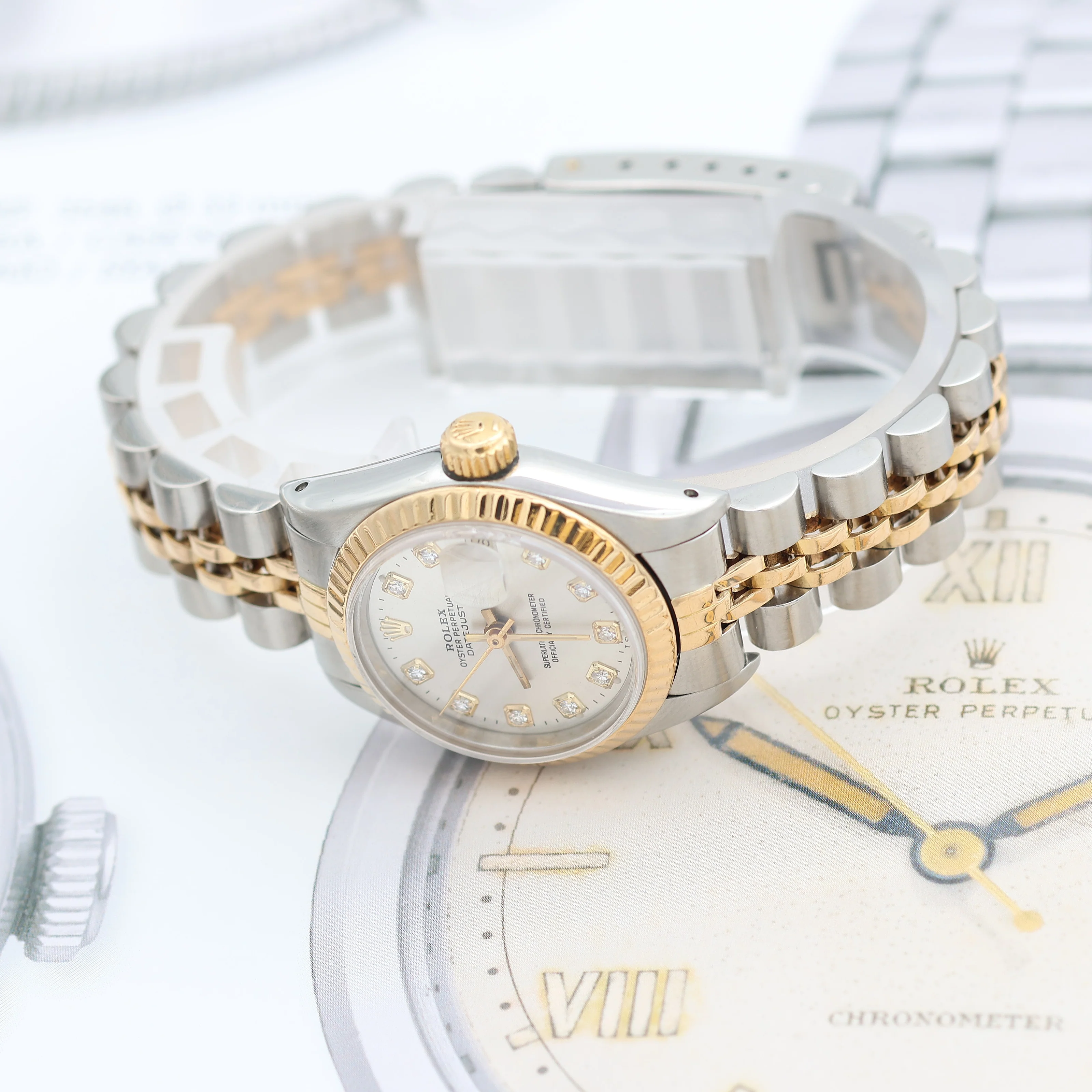 Rolex Datejust Lady ref. 69173 Steel/Gold - Silver Diamonds Dial - Jubilee Bracelet - Image 6
