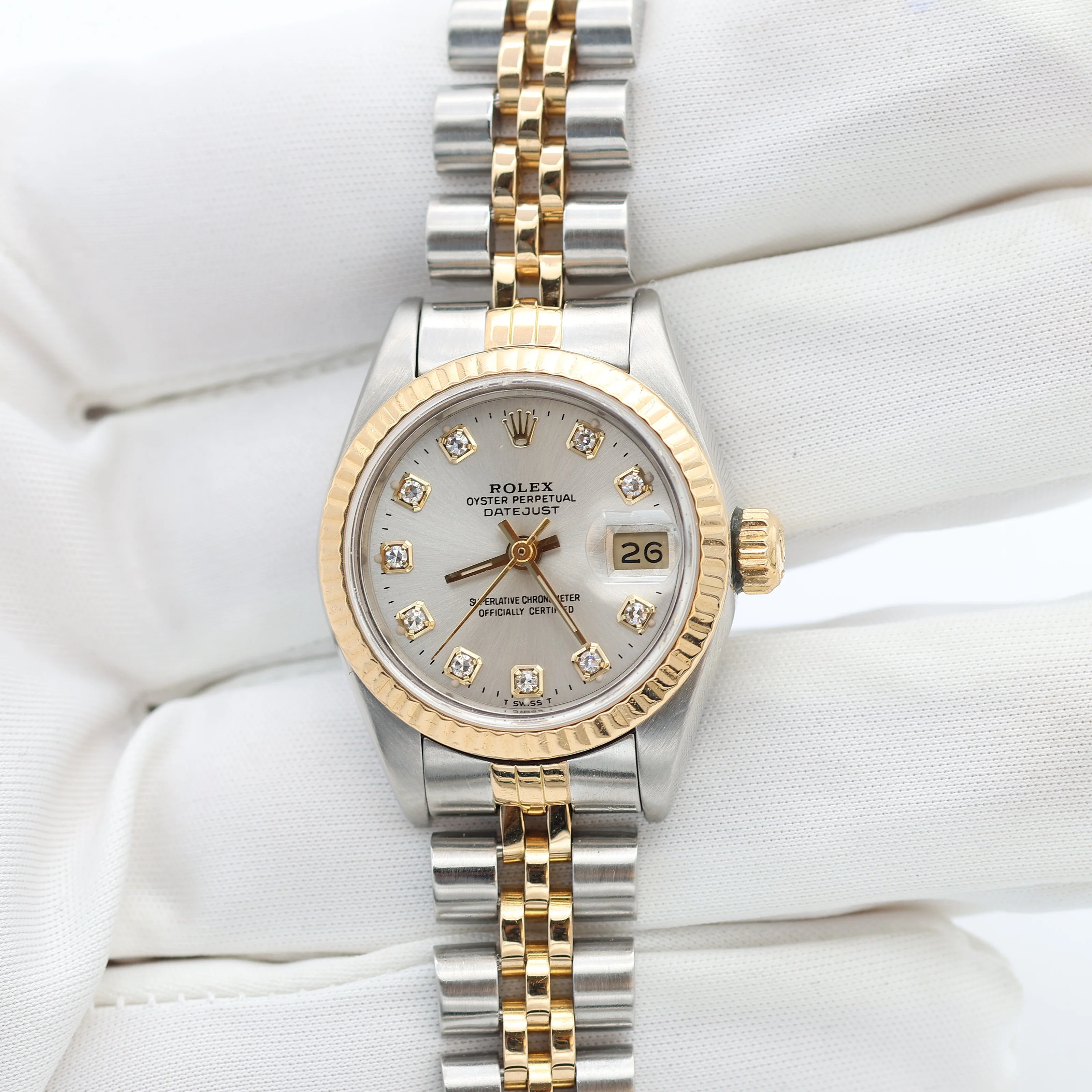 Rolex Datejust Lady ref. 69173 Steel/Gold - Silver Diamonds Dial - Jubilee Bracelet - Image 8