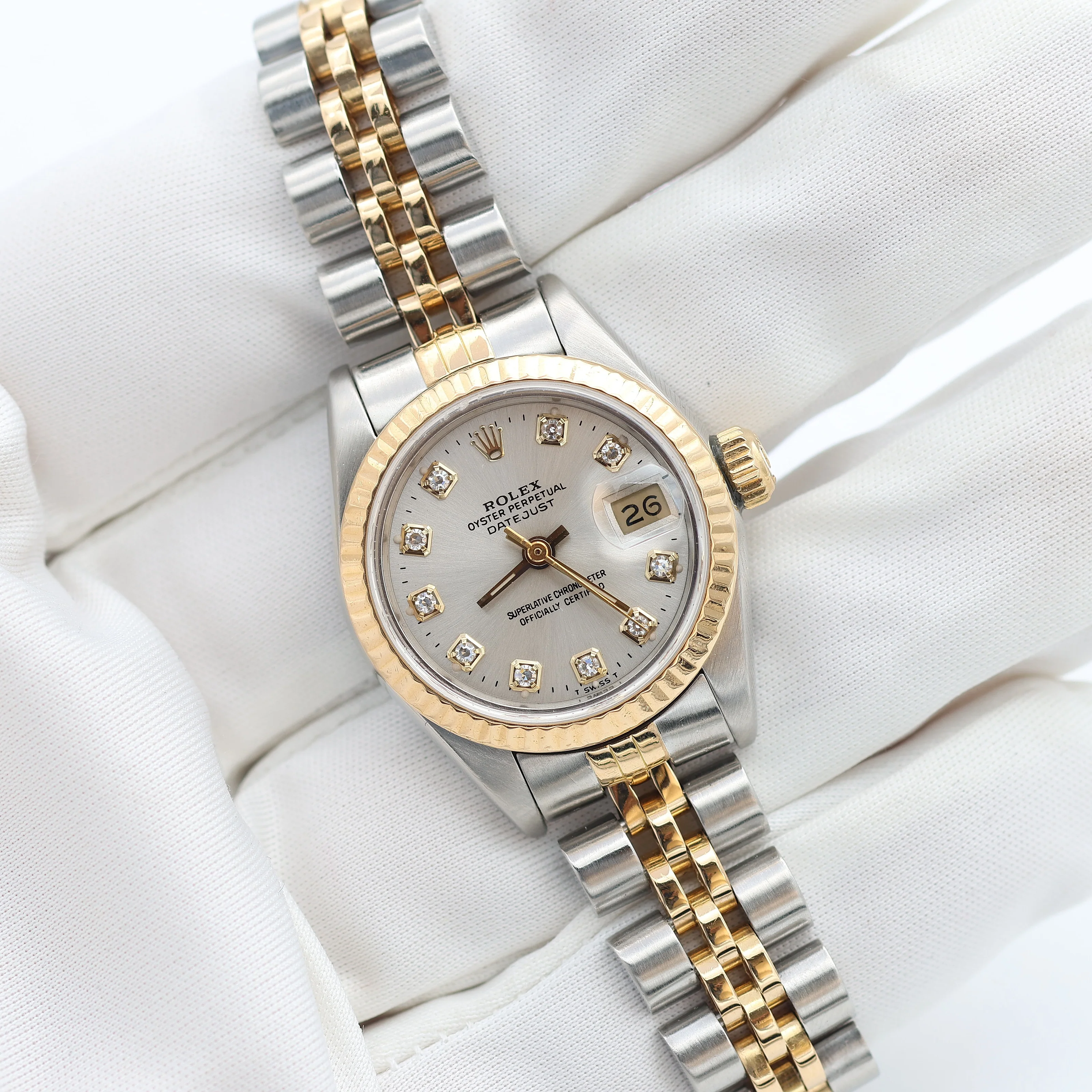 Rolex Datejust Lady ref. 69173 Steel/Gold - Silver Diamonds Dial - Jubilee Bracelet - Image 9