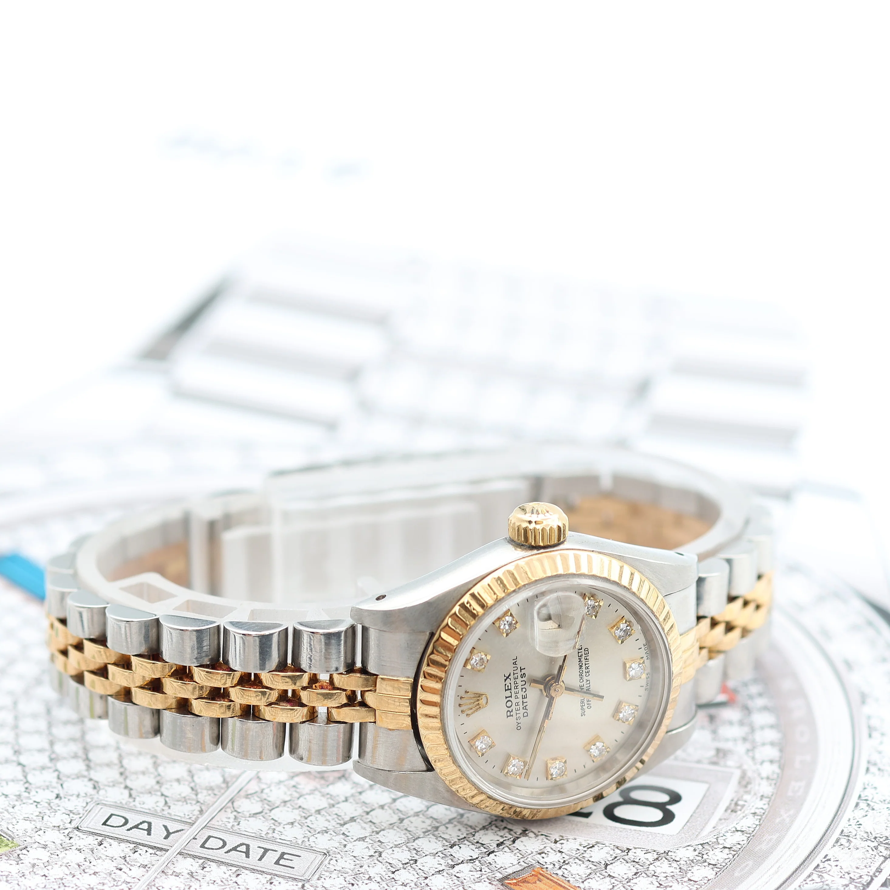 Rolex Datejust Lady ref. 69173 Steel/Gold - Silver Diamonds Dial (V II) - Jubilee Bracelet - Full - Image 7