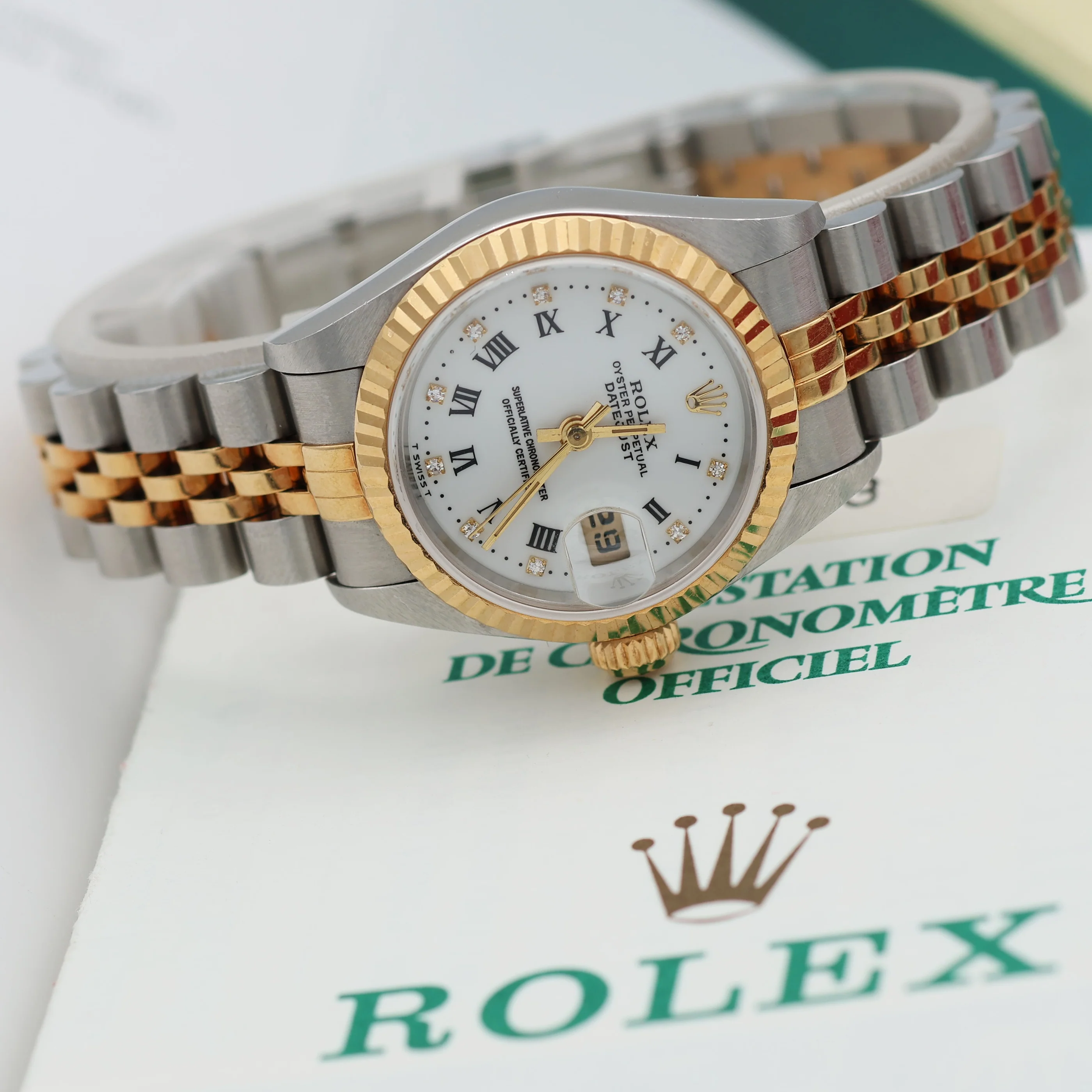 Rolex Datejust Lady ref. 69173 Steel/Gold - White Dial with Diamonds - Image 11