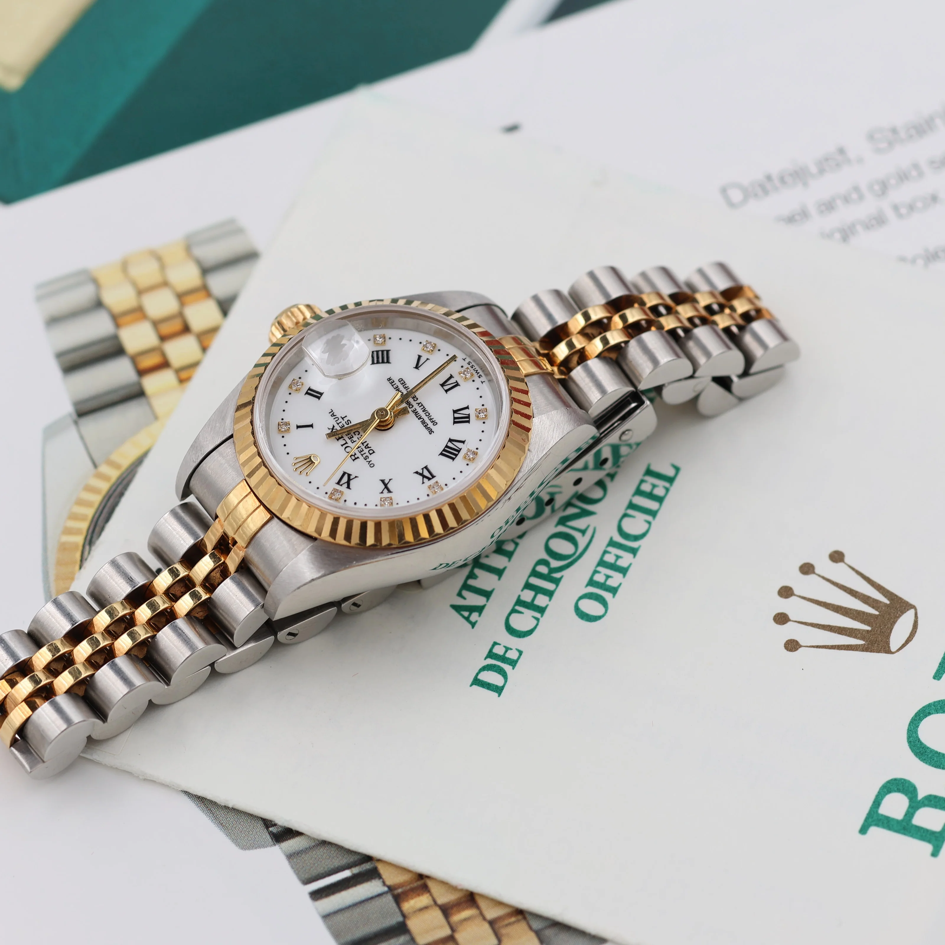 Rolex Datejust Lady ref. 69173 Steel/Gold - White Dial with Diamonds - Image 13