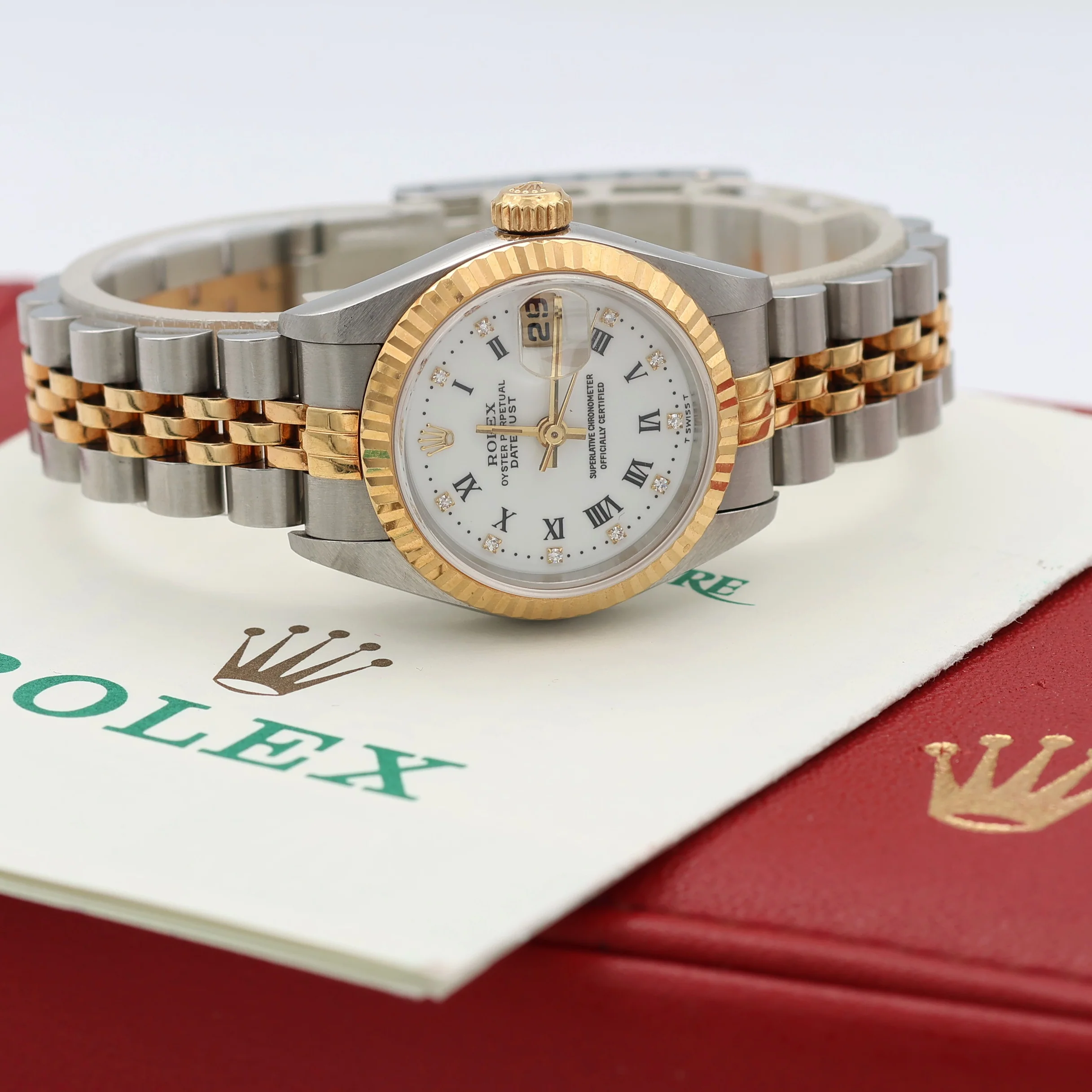 Rolex Datejust Lady ref. 69173 Steel/Gold - White Dial with Diamonds - Image 14