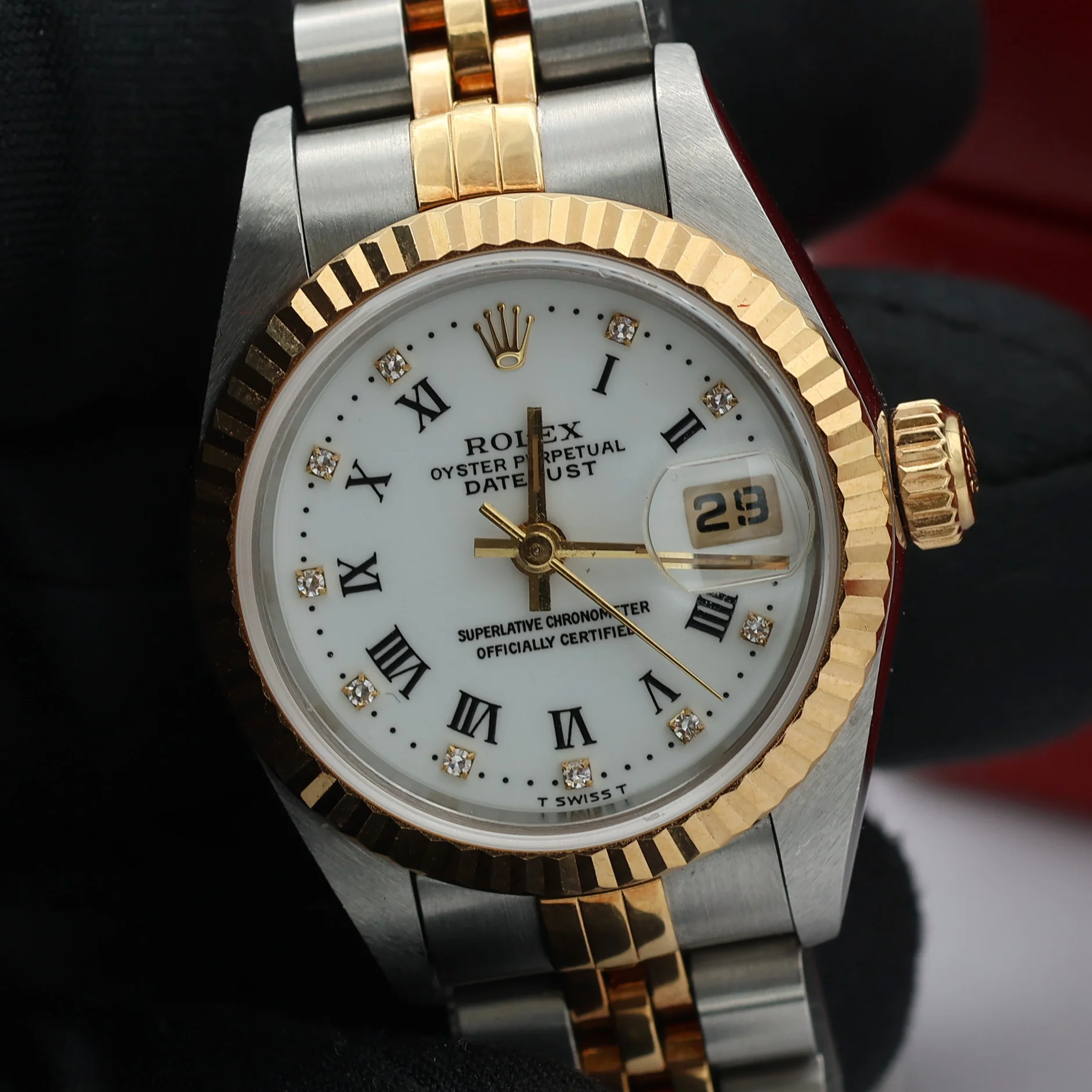 Rolex Datejust Lady ref. 69173 Steel/Gold - White Dial with Diamonds - Image 4