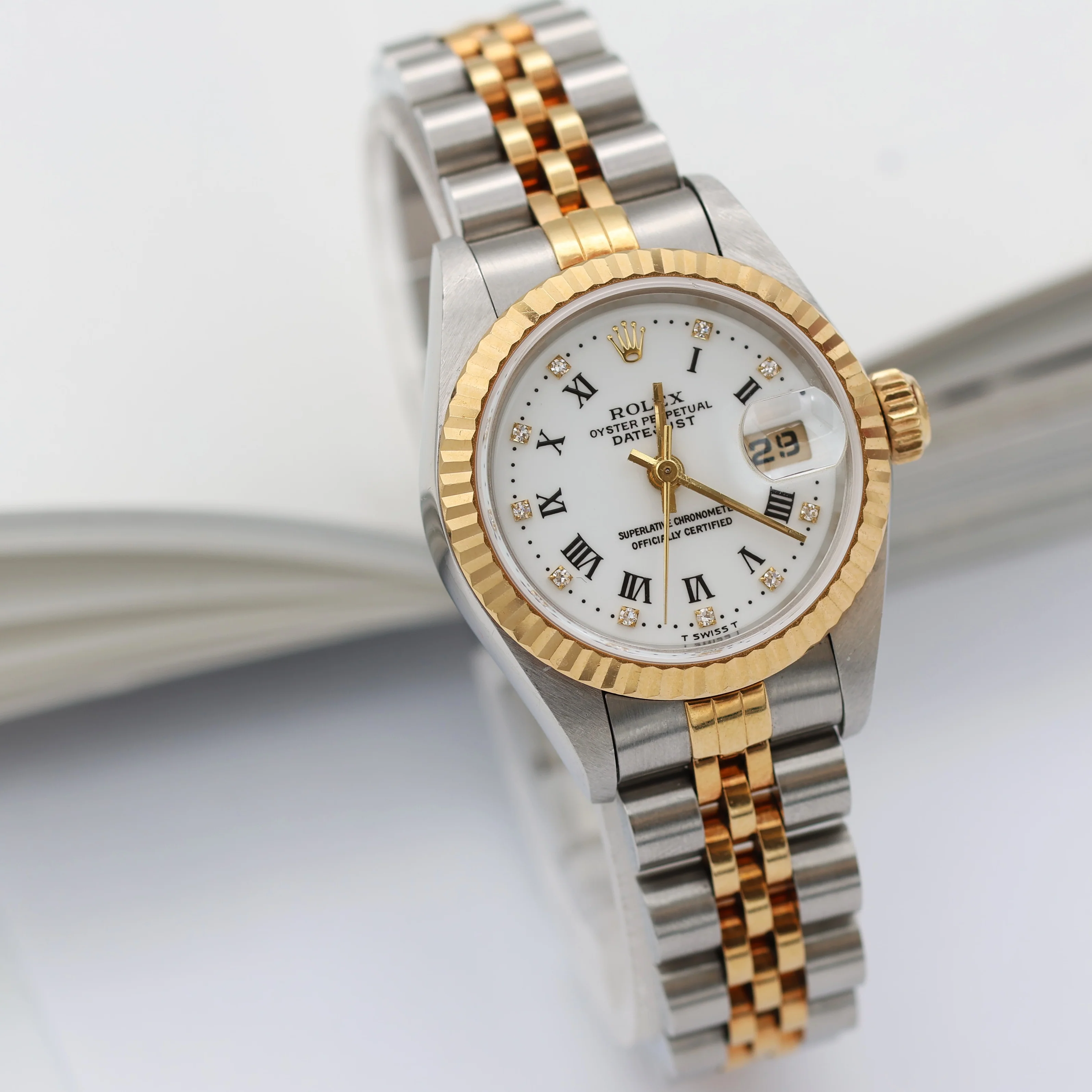Rolex Datejust Lady ref. 69173 Steel/Gold - White Dial with Diamonds - Image 5
