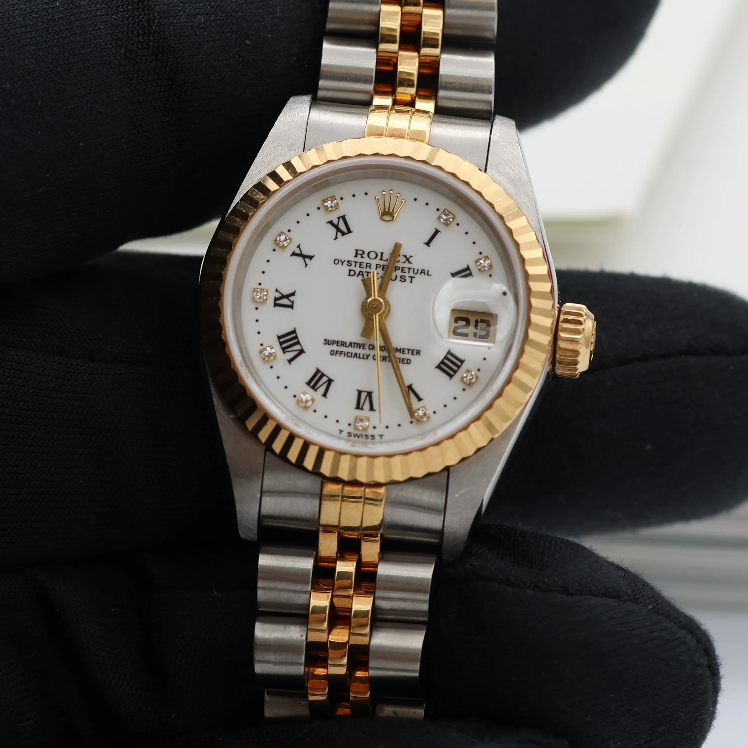 Rolex Datejust Lady ref. 69173 Steel/Gold - White Dial with Diamonds - Image 8
