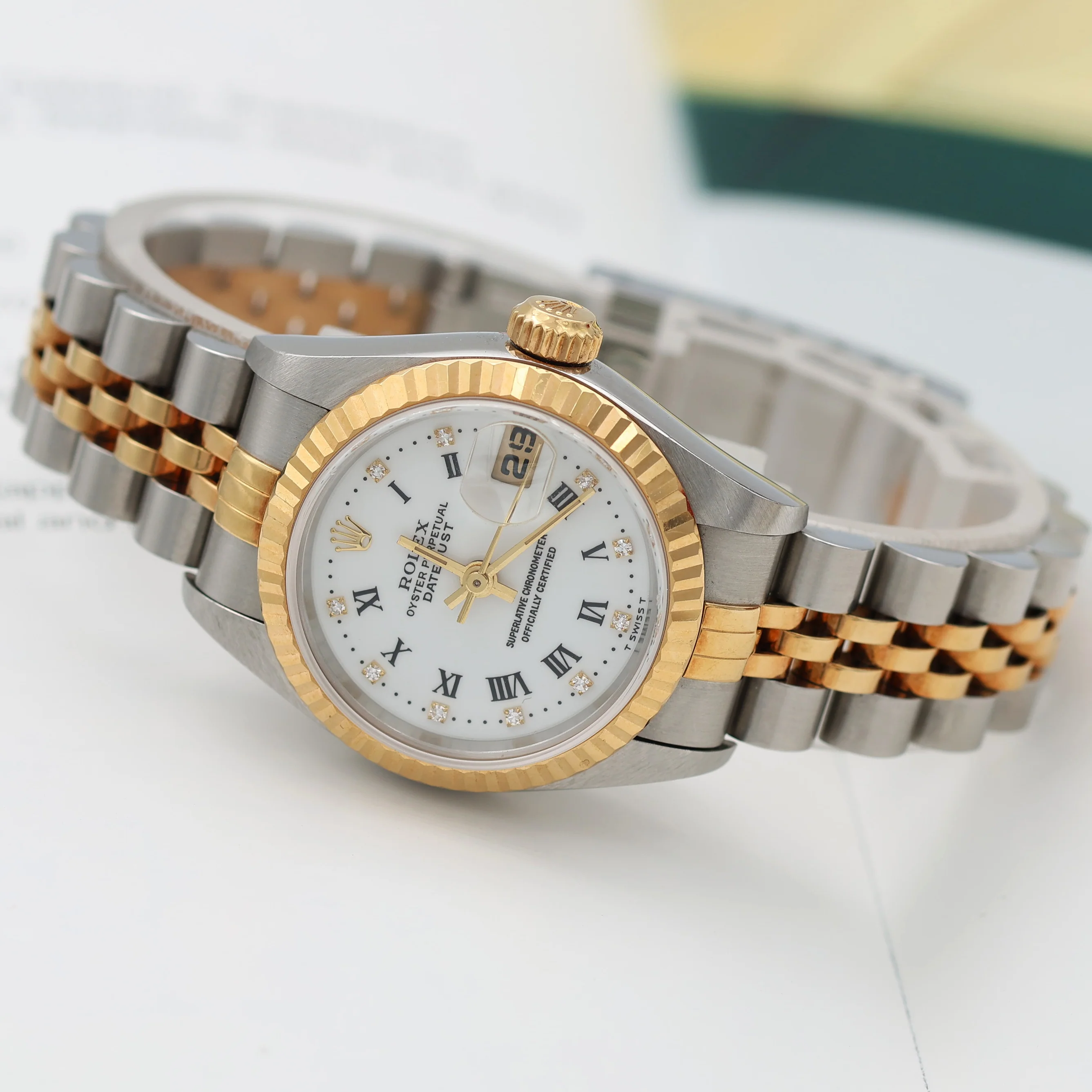 Rolex Datejust Lady ref. 69173 Steel/Gold - White Dial with Diamonds - Image 9