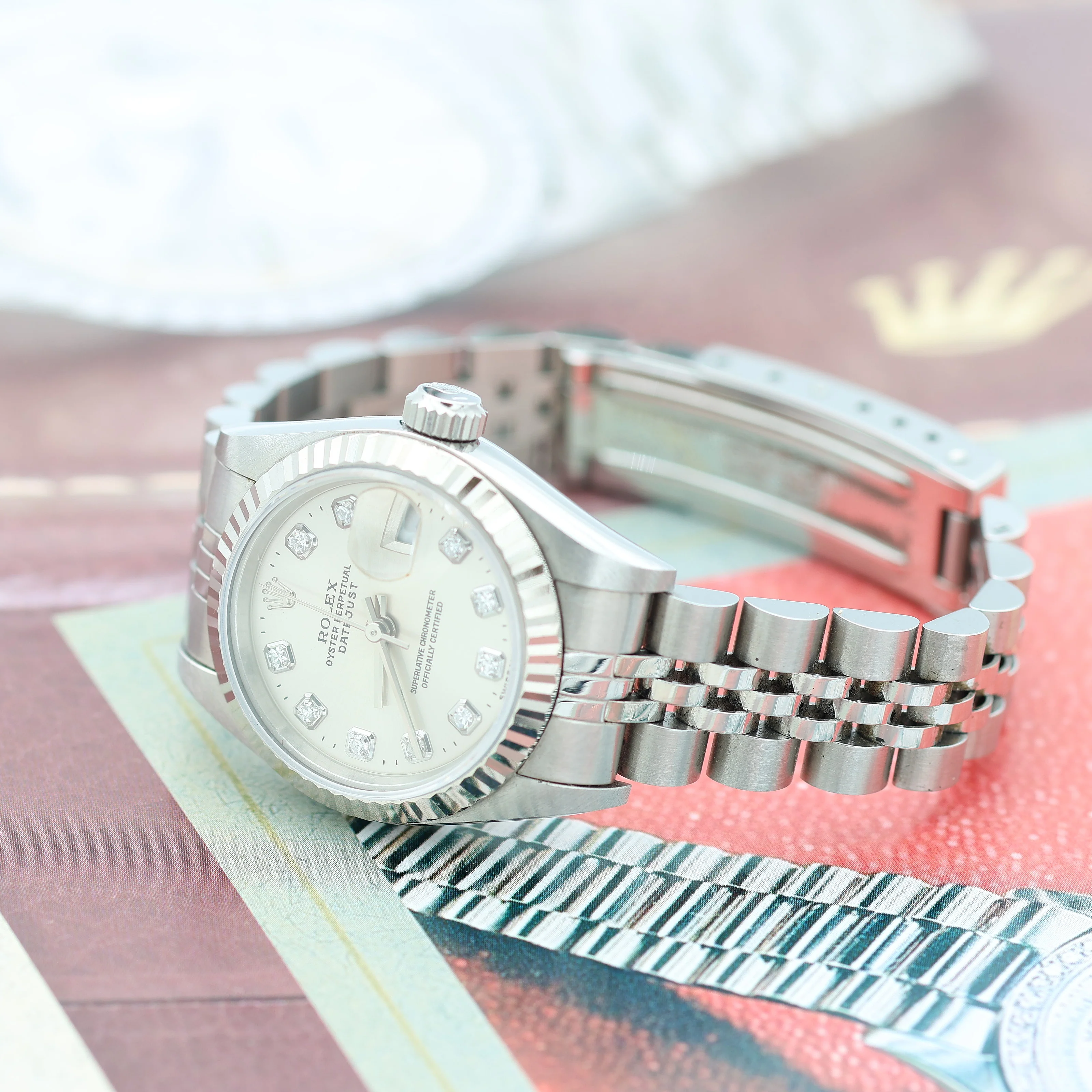 Rolex Lady-Datejust ref. 69174G - Diamonds Dial Jubilee bracelet - Full Set - Image 7