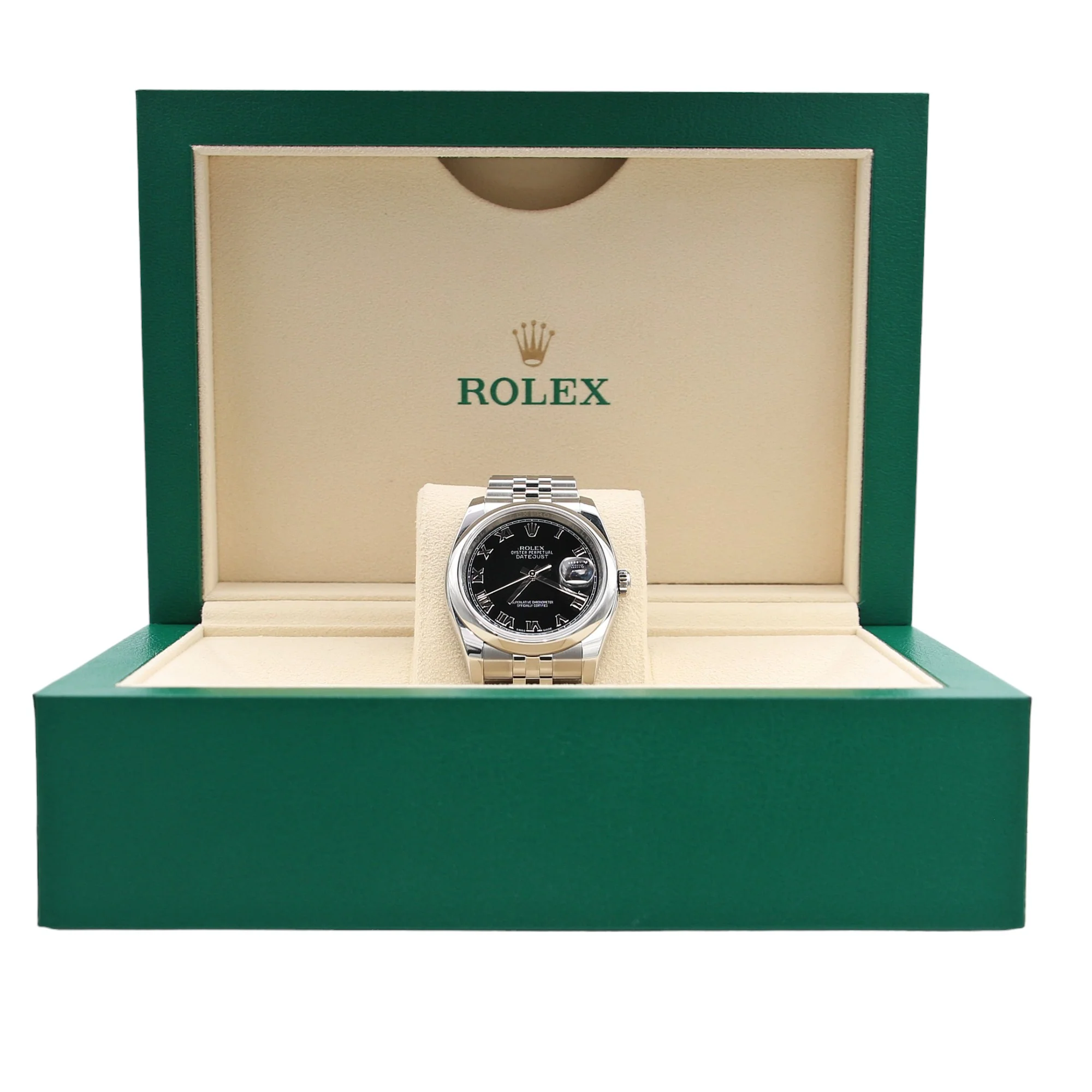Rolex Datejust ref. 116200 Black Roman Dial - Jubilee Bracelet - Full Set - Image 2