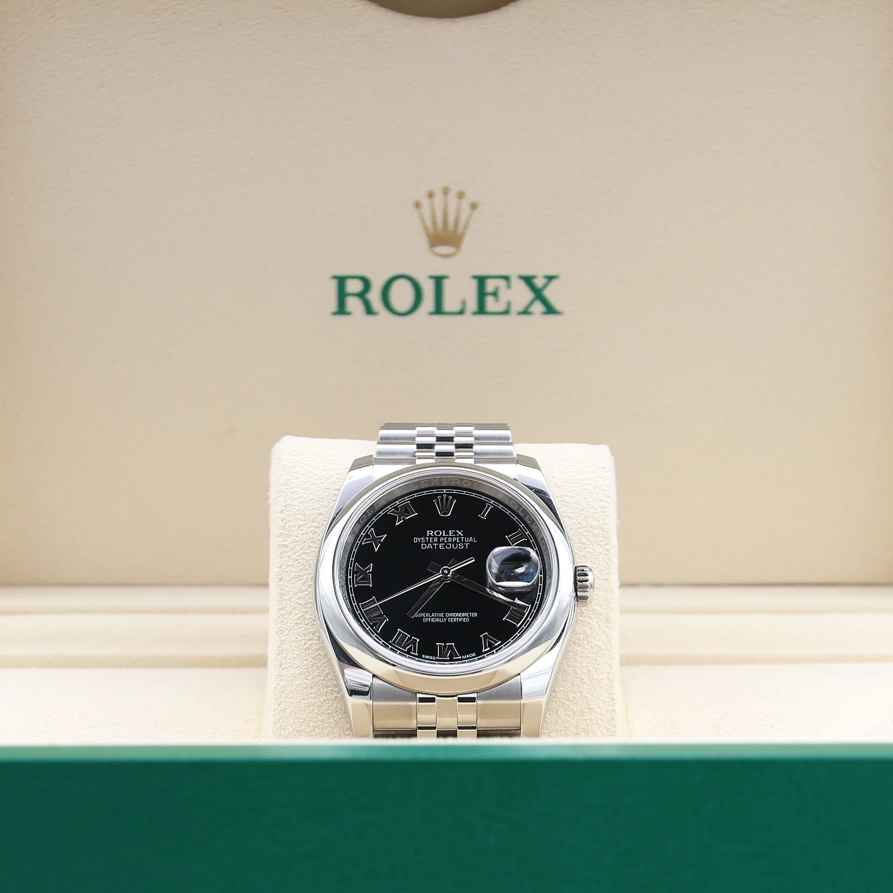 Rolex Datejust ref. 116200 Black Roman Dial - Jubilee Bracelet - Full Set - Image 3