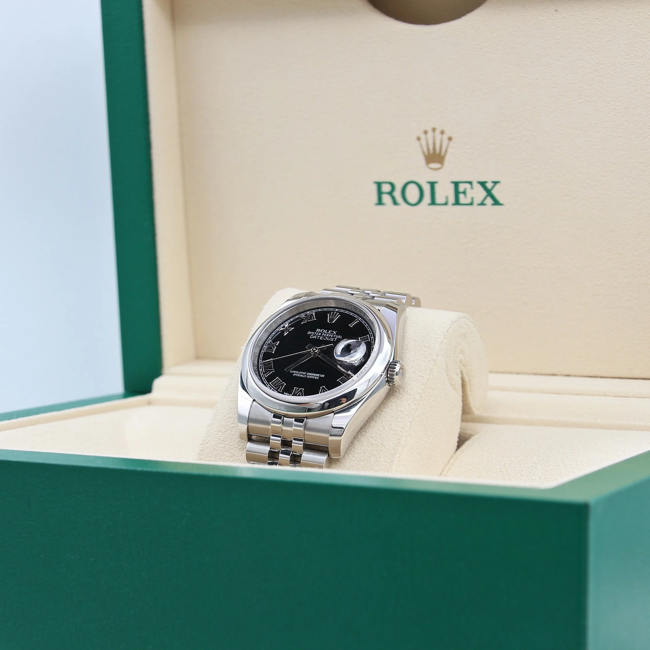 Rolex Datejust ref. 116200 Black Roman Dial - Jubilee Bracelet - Full Set - Image 4