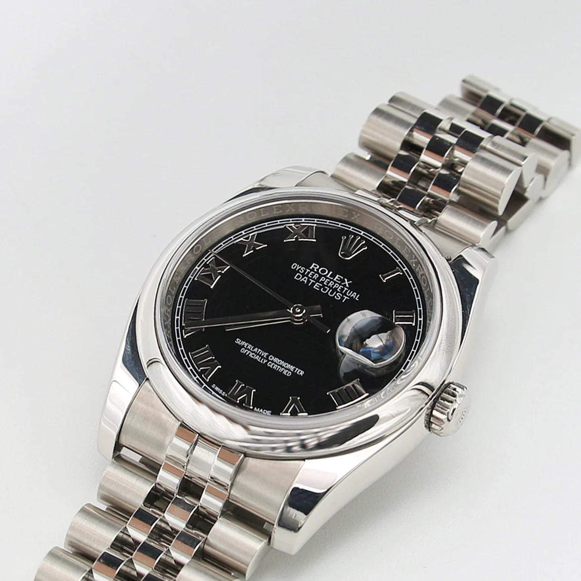 Rolex Datejust ref. 116200 Black Roman Dial - Jubilee Bracelet - Full Set - Image 5