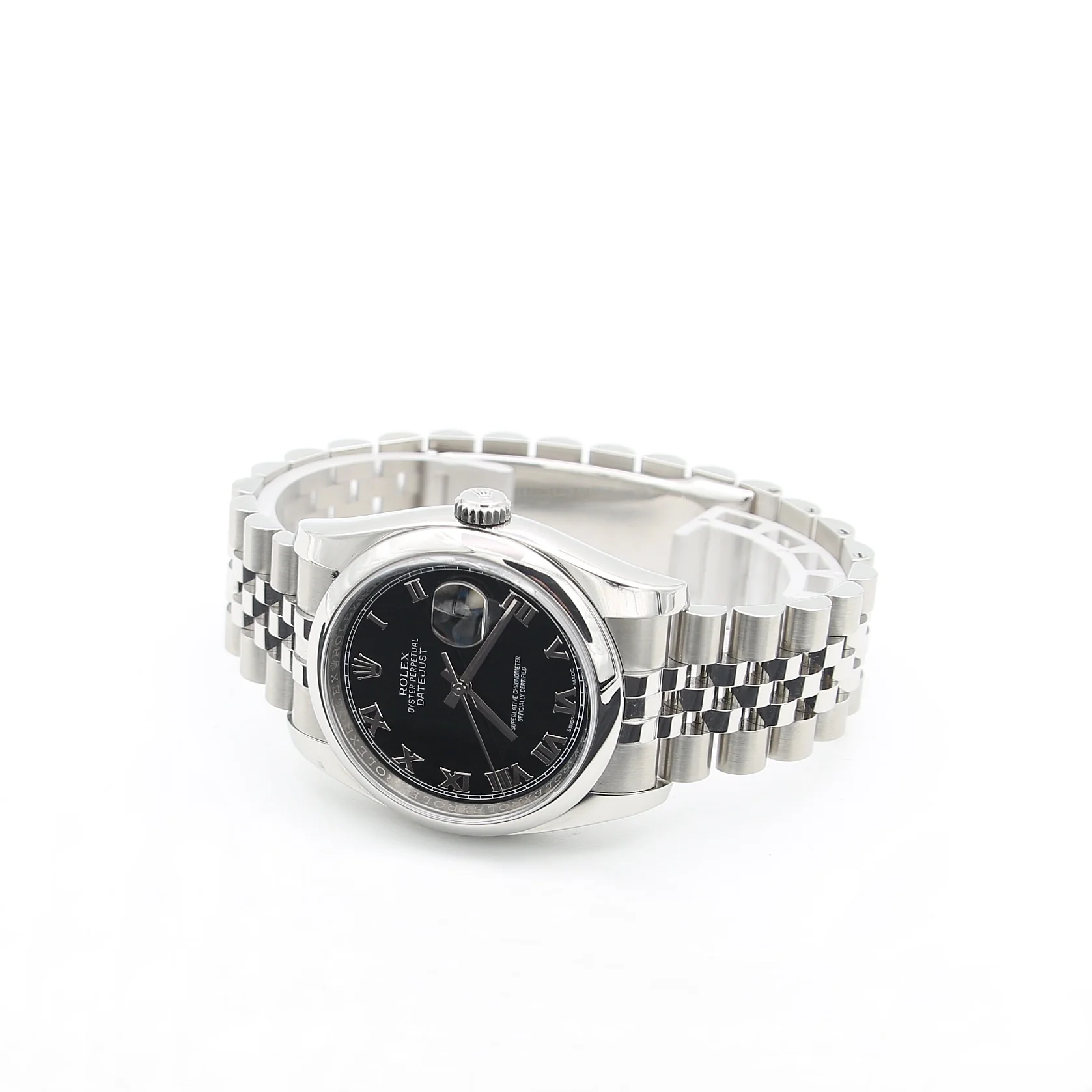 Rolex Datejust ref. 116200 Black Roman Dial - Jubilee Bracelet - Full Set - Image 6