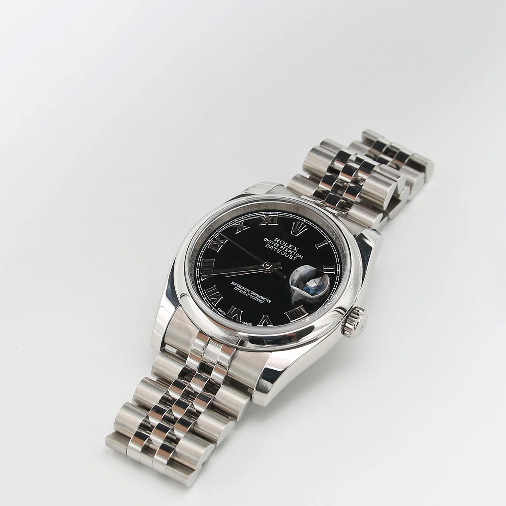 Rolex Datejust ref. 116200 Black Roman Dial - Jubilee Bracelet - Full Set - Image 7