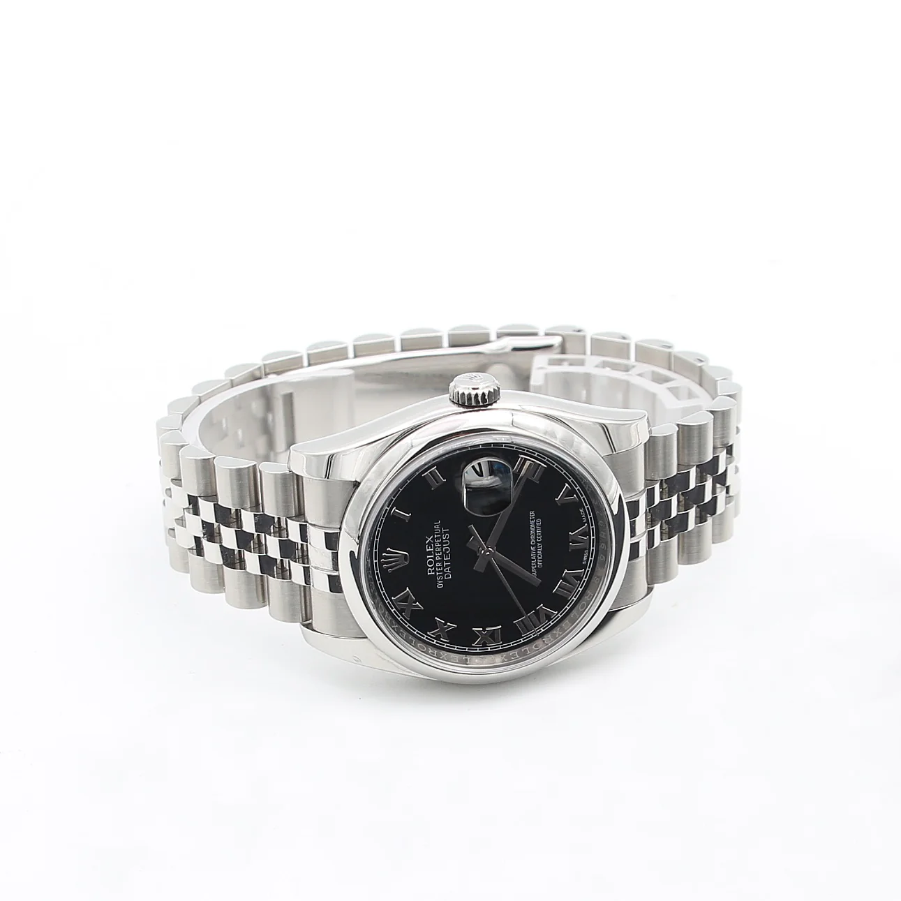 Rolex Datejust ref. 116200 Black Roman Dial - Jubilee Bracelet - Full Set - Image 8