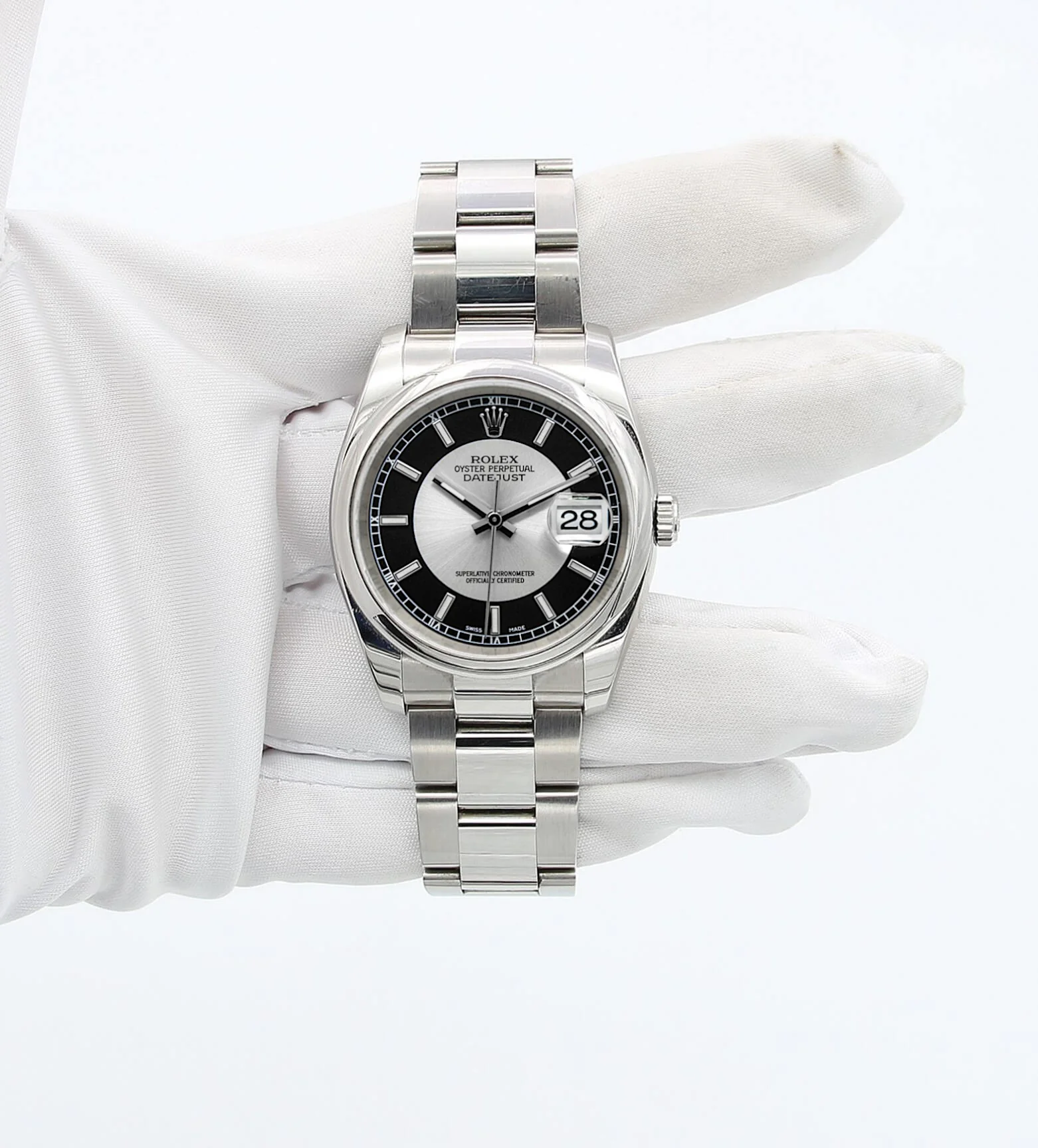 Rolex Datejust ref. 116200 Silver / Black (Tuxedo) Dial - Oyster Bracelet - Full Set - Image 2