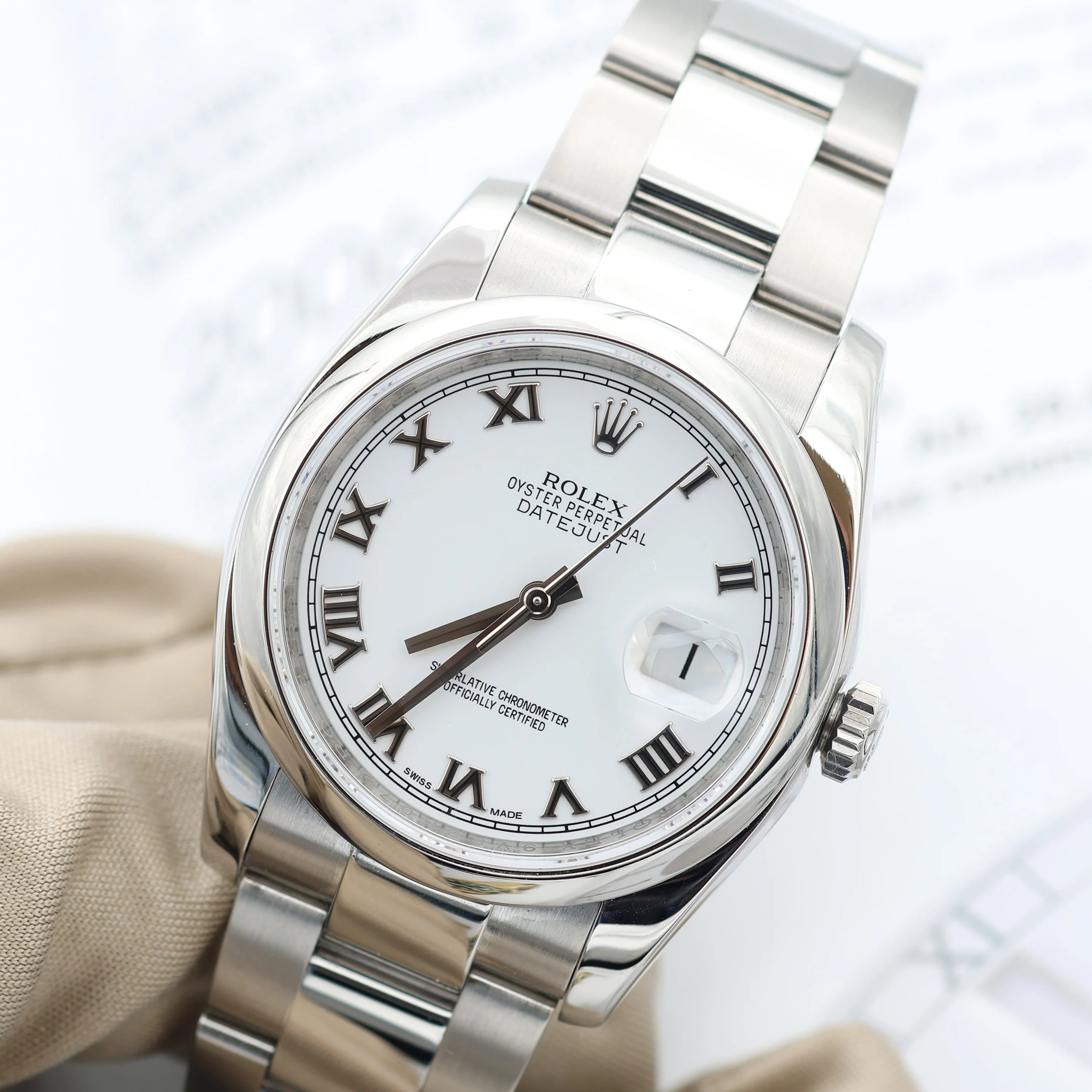 Rolex Datejust ref. 116200 White Roman Dial - Oyster Bracelet - Full set - Image 5