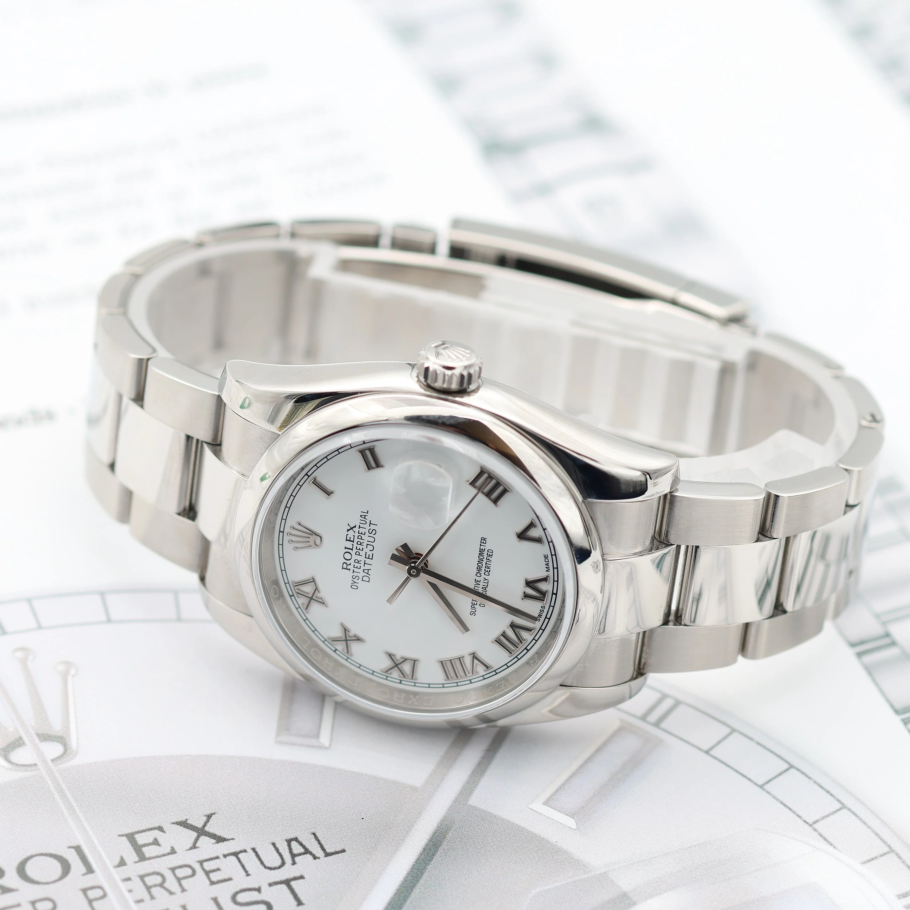 Rolex Datejust ref. 116200 White Roman Dial - Oyster Bracelet - Full set - Image 9