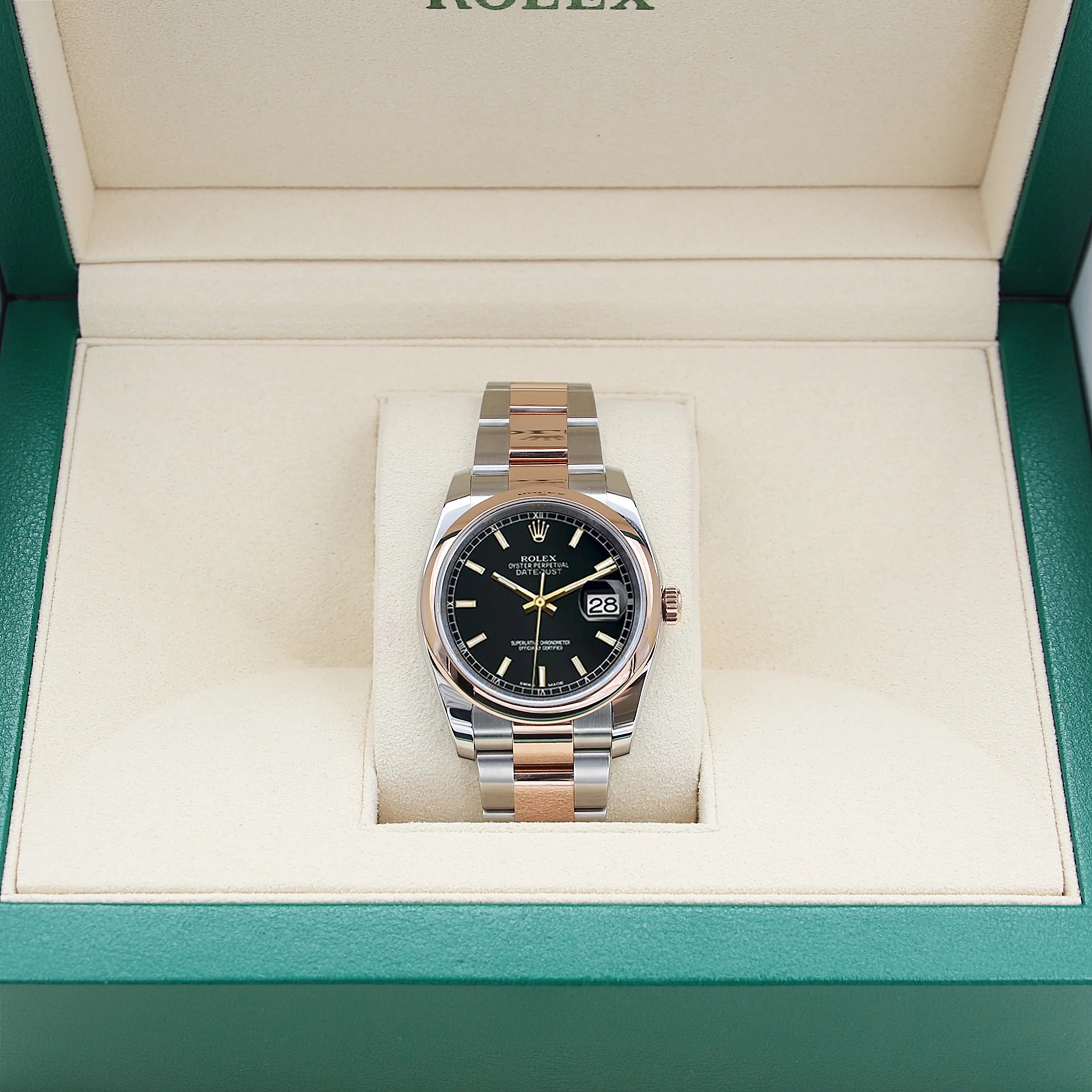 Rolex Datejust ref. 116201 Black Plain Dial Oyster bracelet - Full Set - Image 2