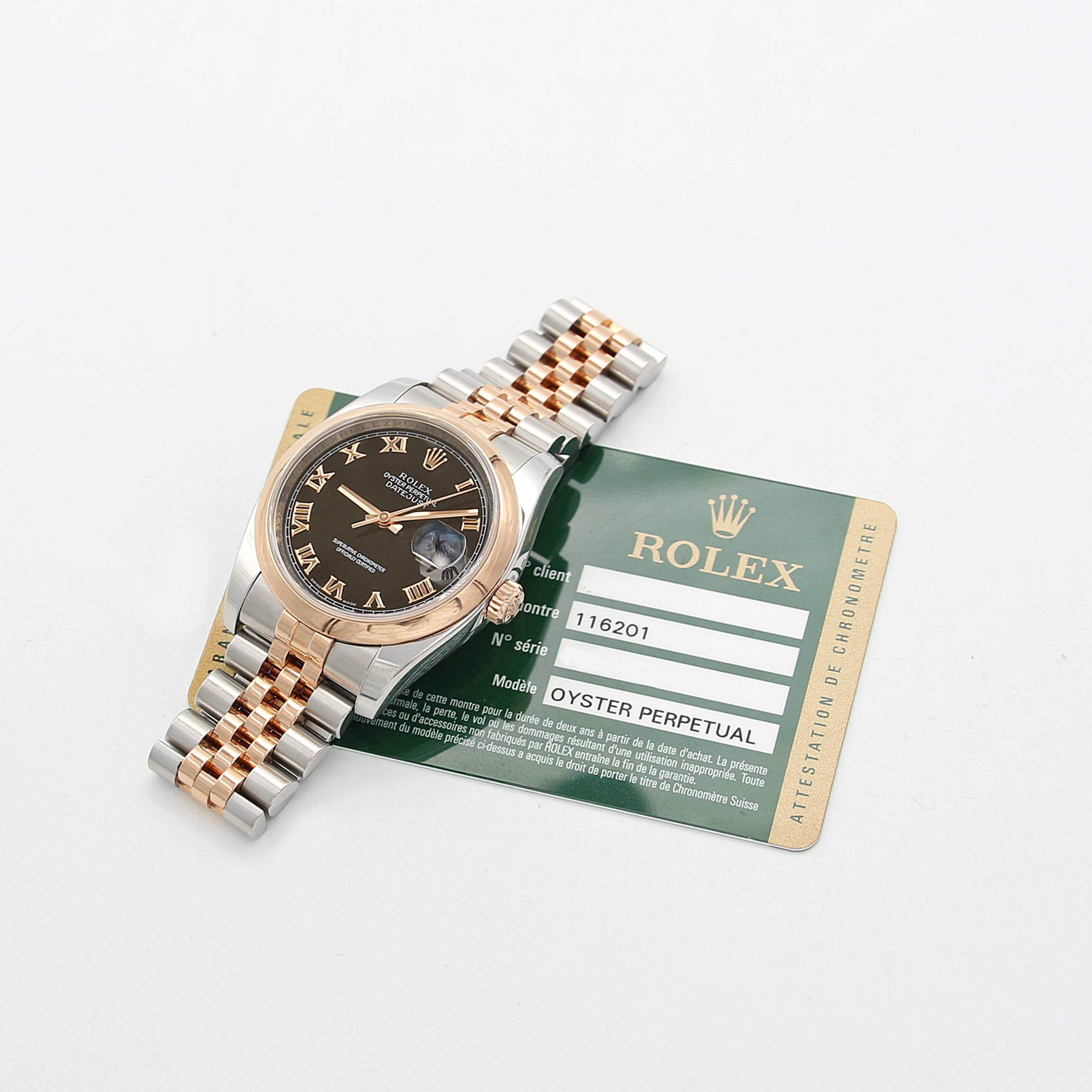 Rolex Datejust ref. 116201 Black Roman Dial Jubilee bracelet - Full Set - Image 5
