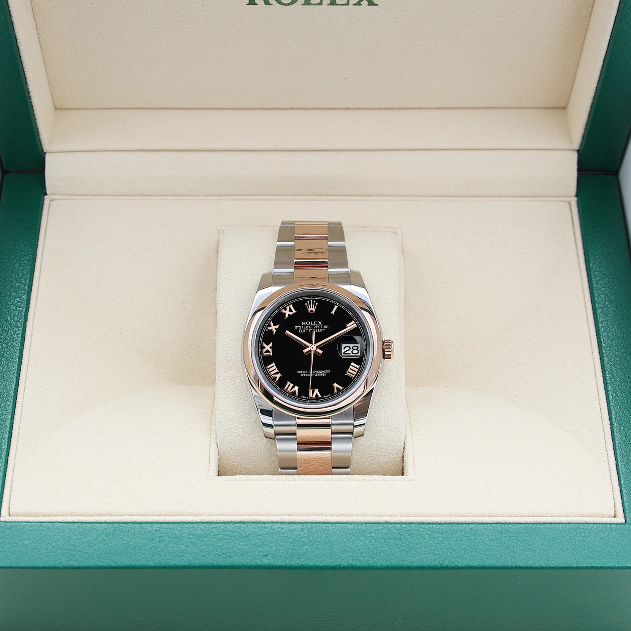 Rolex Datejust ref. 116201 Black Roman Dial Oyster bracelet - Full Set - Image 2