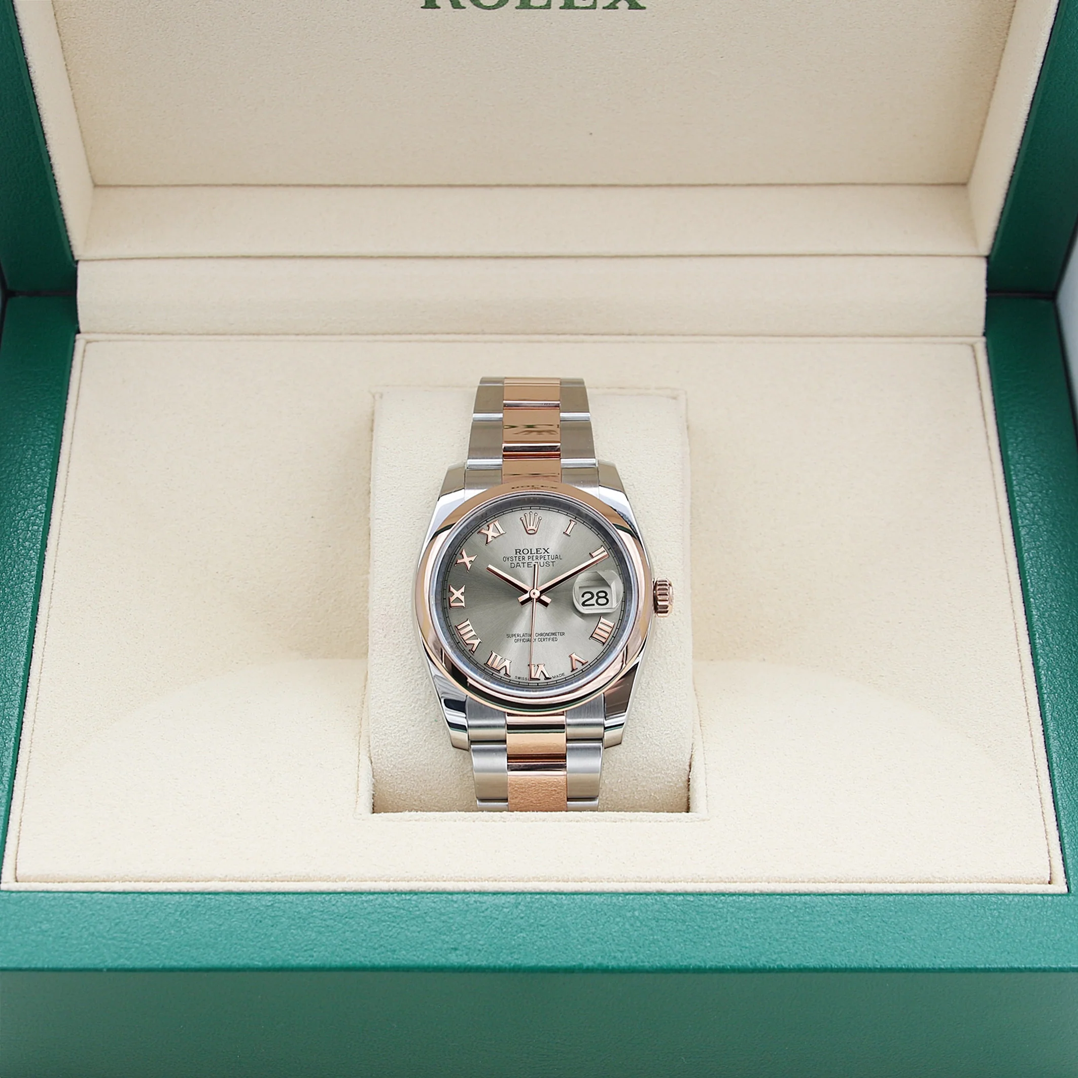 Rolex Datejust ref. 116201 Gray Roman Dial Oyster bracelet - Full Set - Image 2
