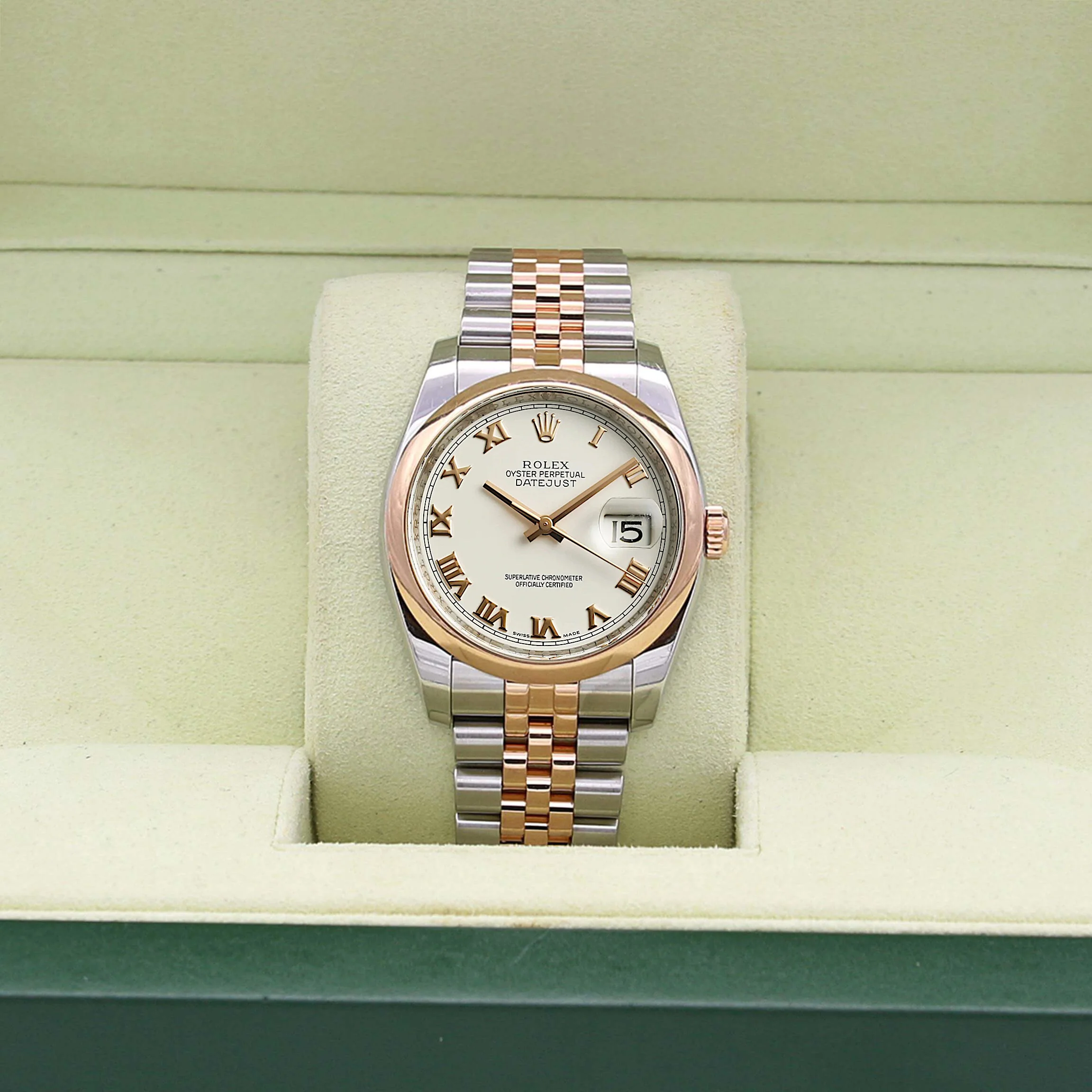 Rolex Datejust ref. 116201 White Roman Dial Jubilee bracelet - Full Set - Image 2
