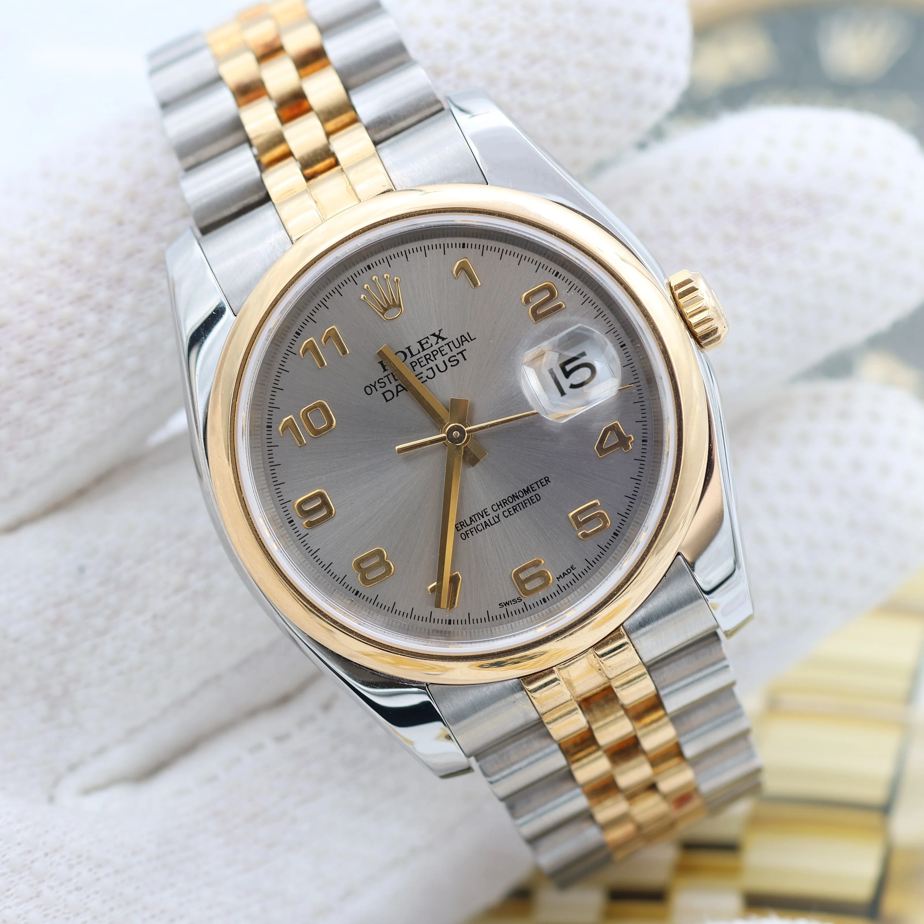 Rolex Datejust ref. 116203 Grey Arabic Dial Jubilee Bracelet - Image 5