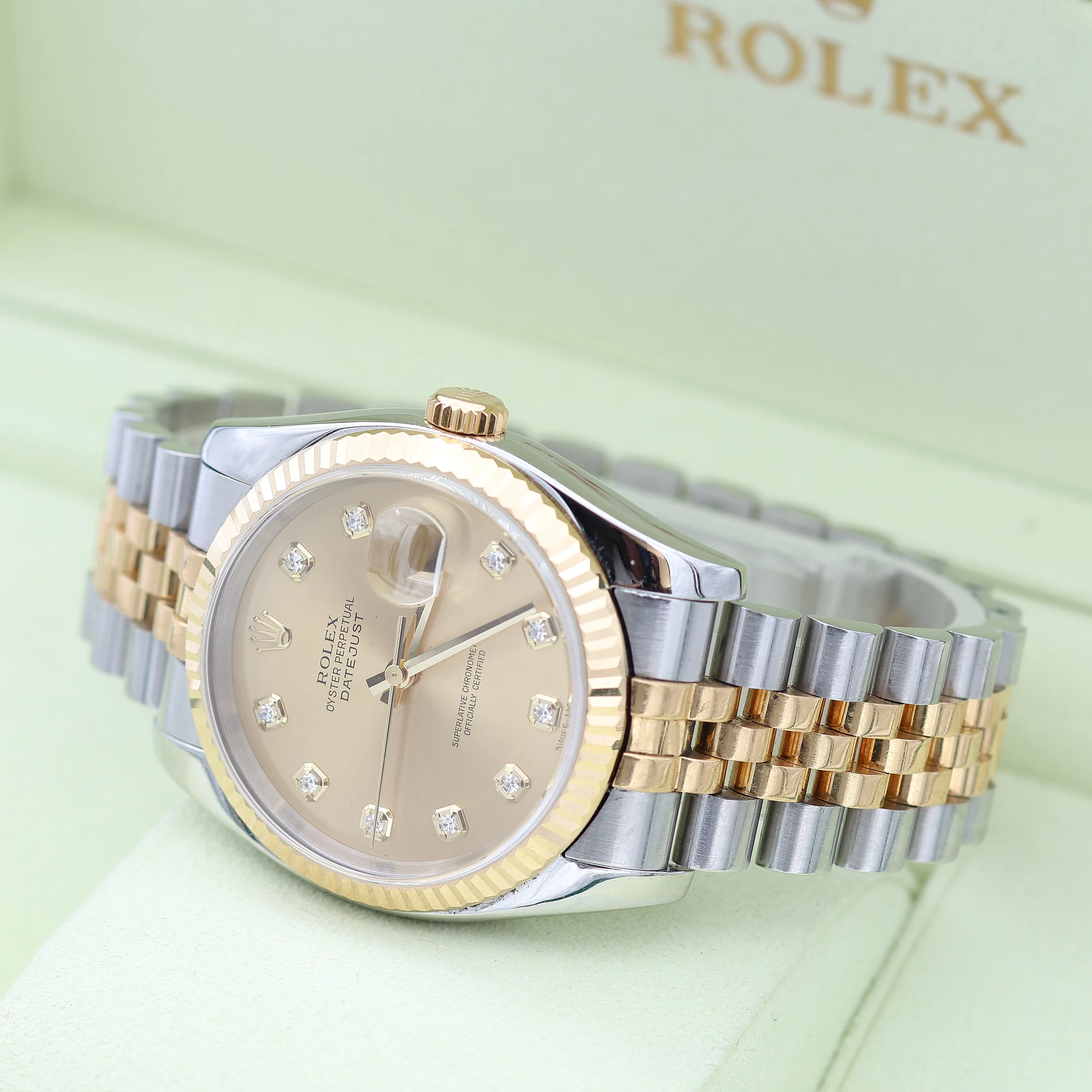 Rolex Datejust ref. 116233 Champagne Diamonds Dial - Jubilee Bracelet - Full Set - Image 4