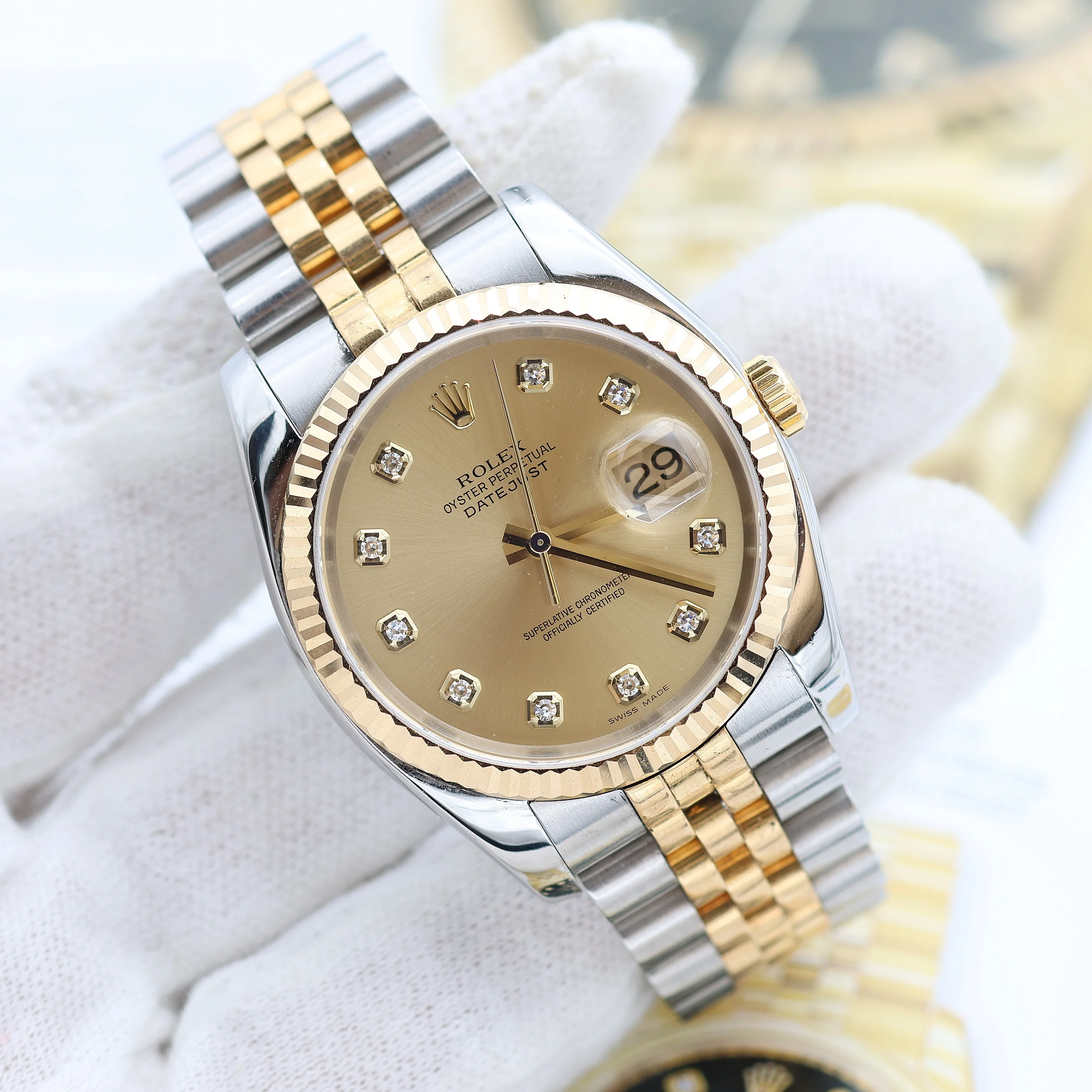 Rolex Datejust ref. 116233 Champagne Diamonds Dial - Jubilee Bracelet - Full Set - Image 7