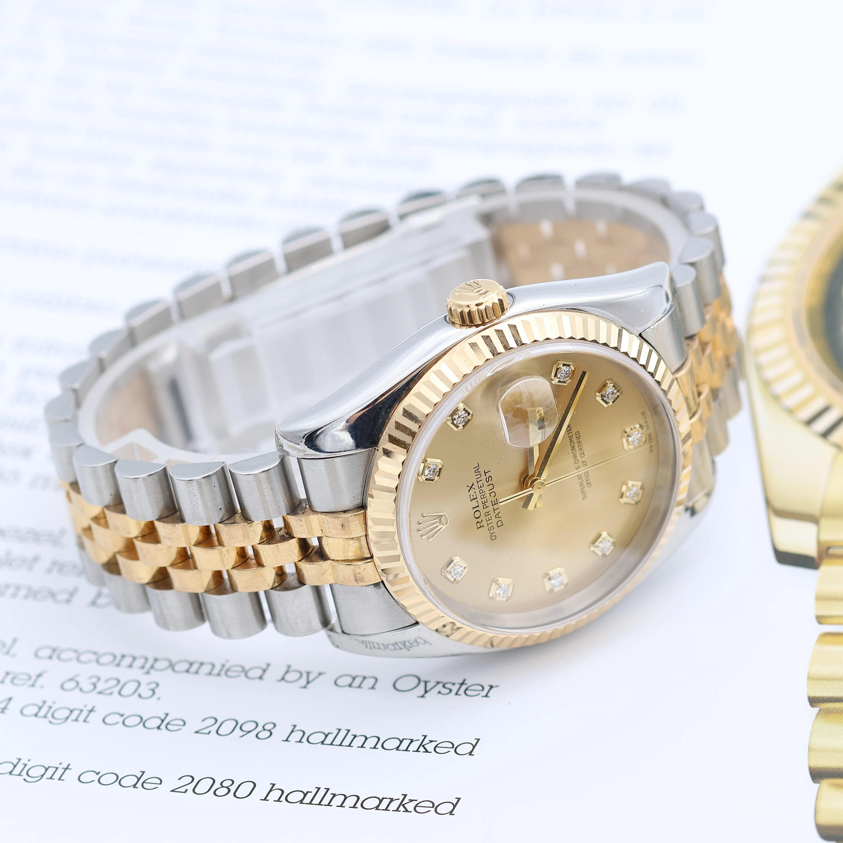 Rolex Datejust ref. 116233 Champagne Diamonds Dial - Jubilee Bracelet - Full Set - Image 9