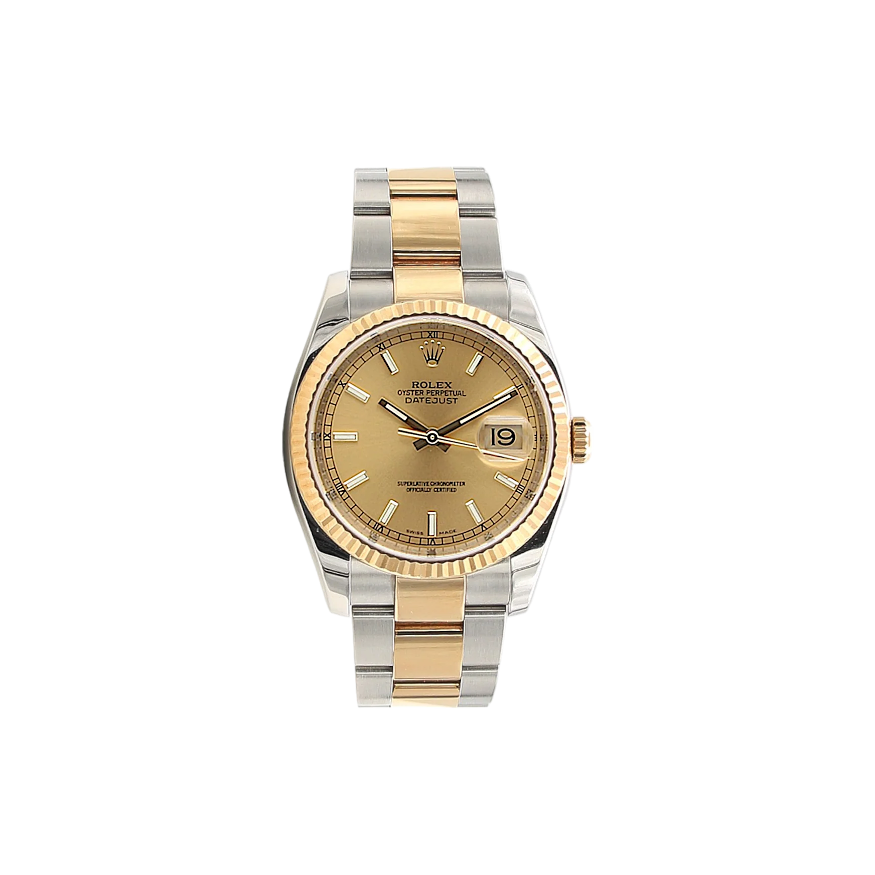 Rolex Datejust ref. 116233 Champagne Roman Dial - Oyster Bracelet - Full Set