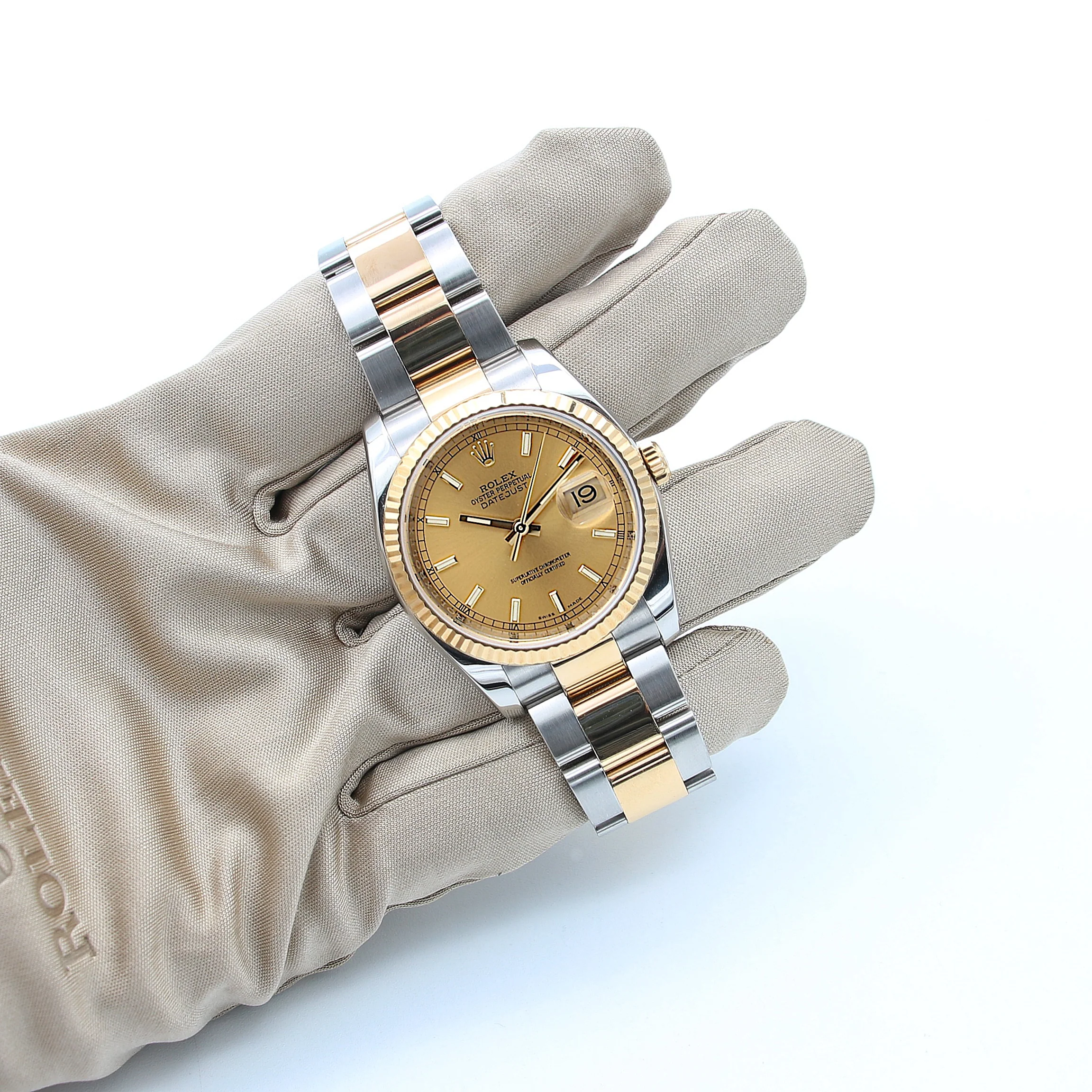 Rolex Datejust ref. 116233 Champagne Roman Dial - Oyster Bracelet - Full Set - Image 2